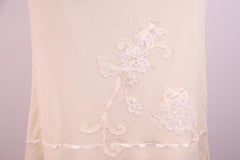 Dolce & Gabbana Silk Cream Floral Lace Skirt 2000s early