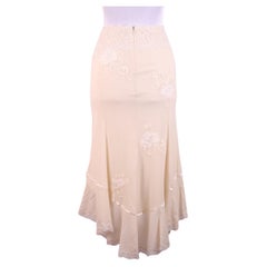 Dolce & Gabbana Seda Crema Encaje Floral Falda 2000s principios