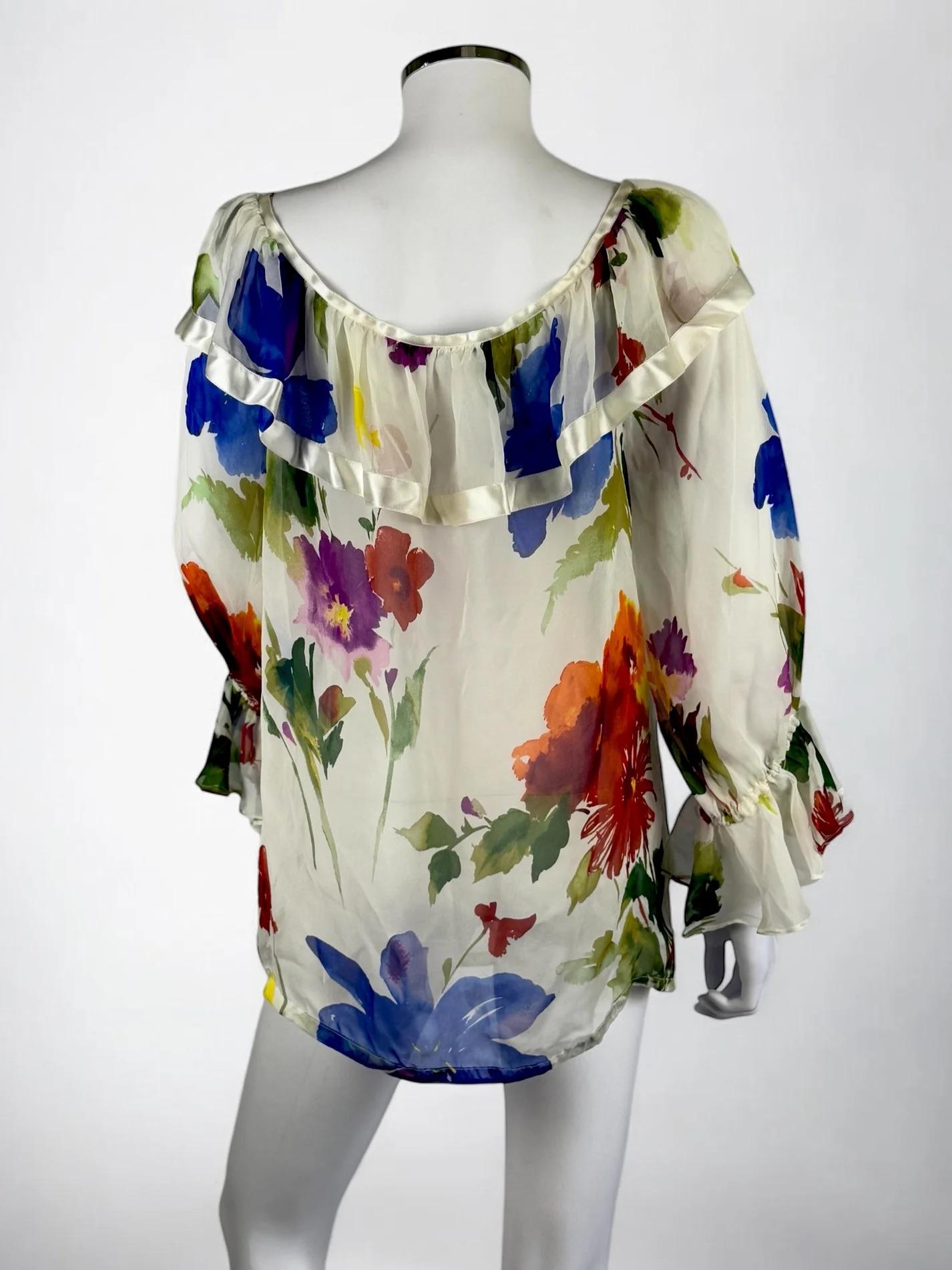 Dolce & Gabbana Silk Floral Blouse, SS 2002 For Sale 1