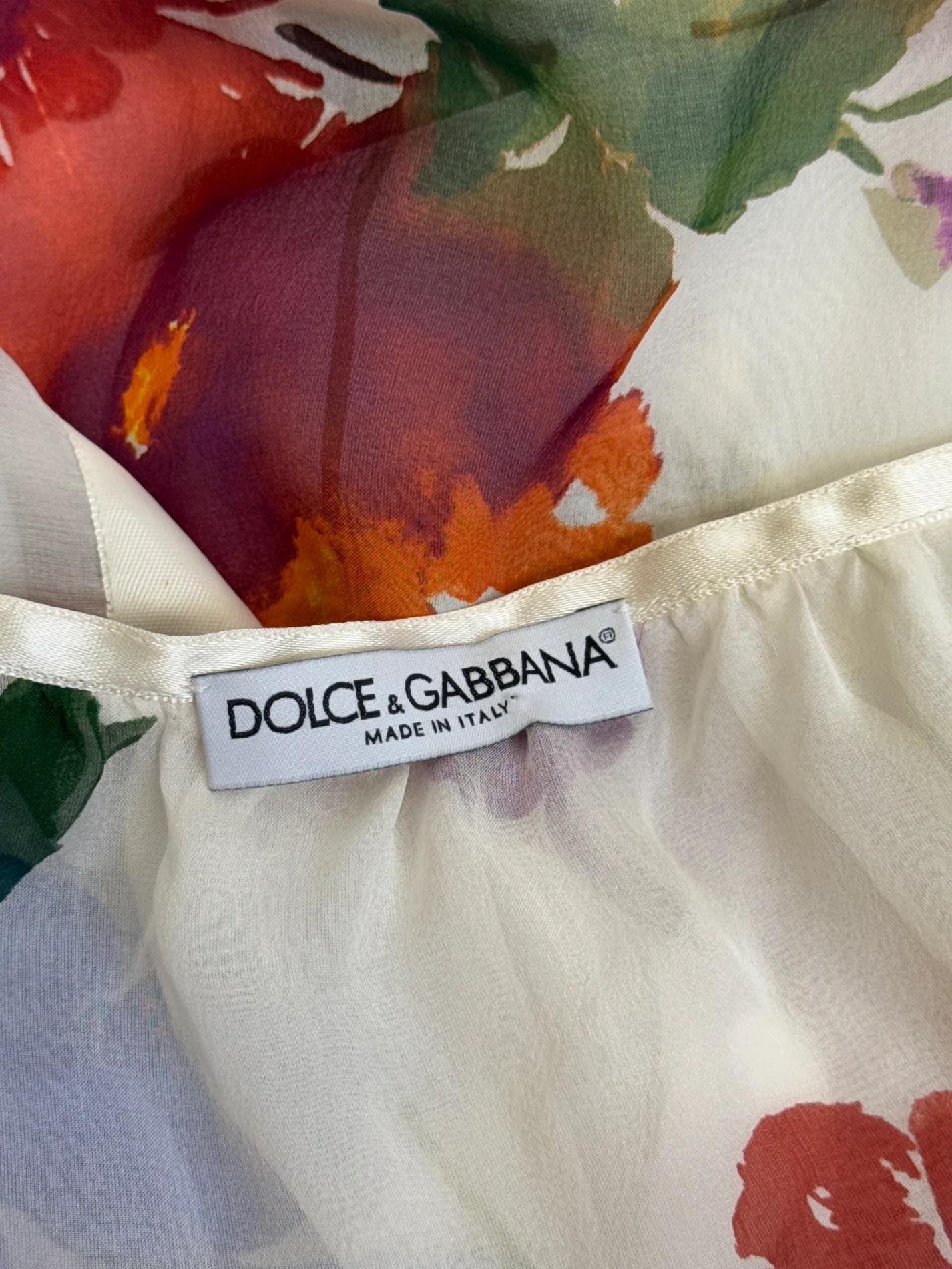 Dolce & Gabbana Silk Floral Blouse, SS 2002 For Sale 2