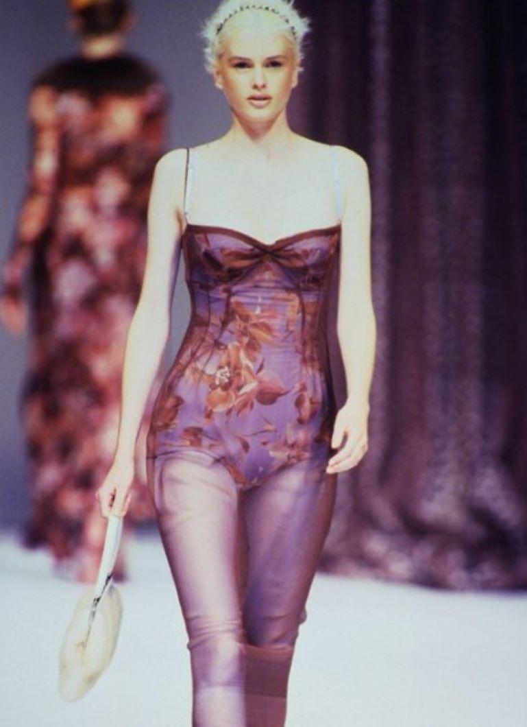 Beige Dolce & Gabbana Silk Floral Bustier S/S1997 collection