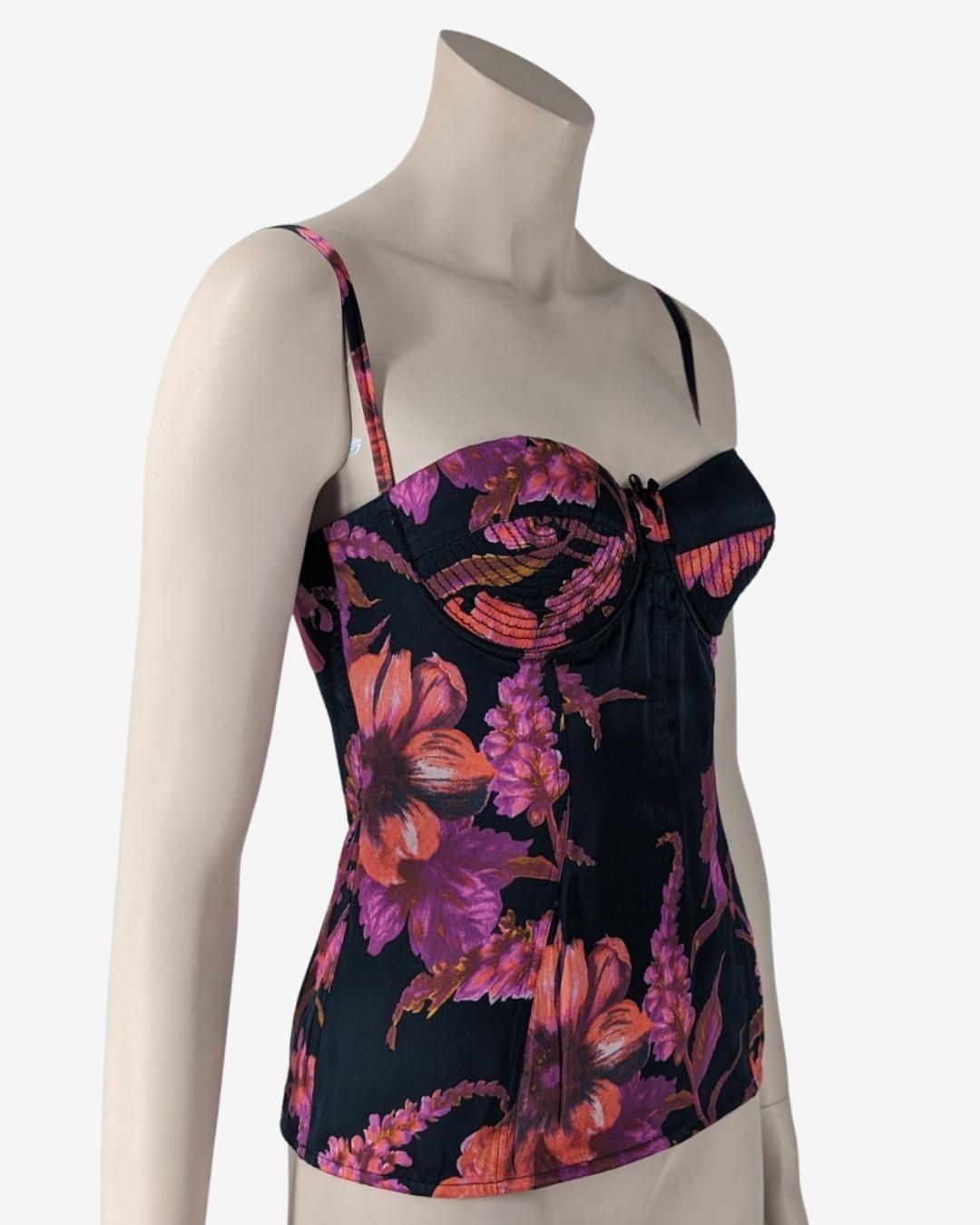 Dolce & Gabbana Silk Floral Bustier S/S1997 collection In Good Condition In GOUVIEUX, FR