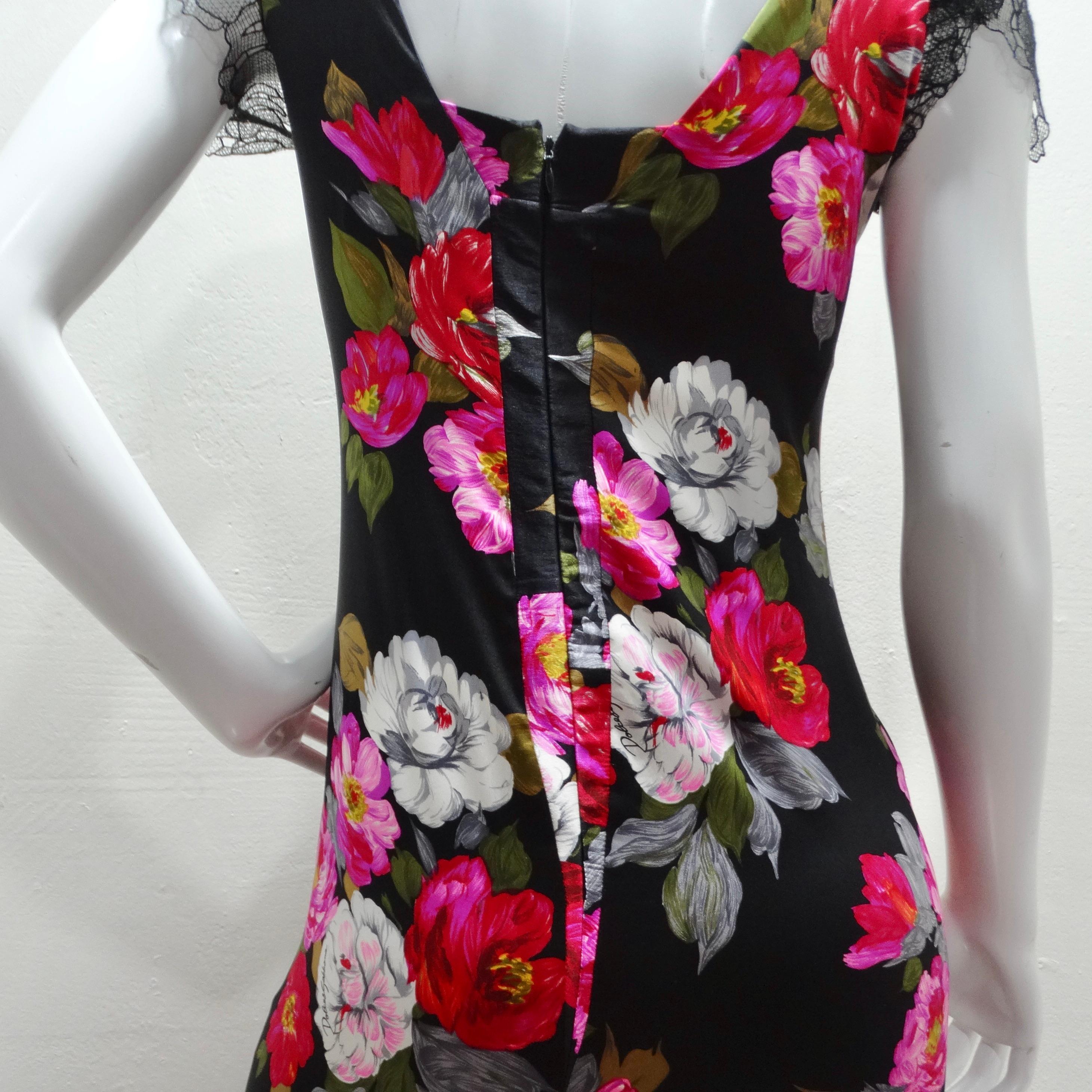 Dolce & Gabbana Silk Floral Lace Maxi Dress For Sale 4