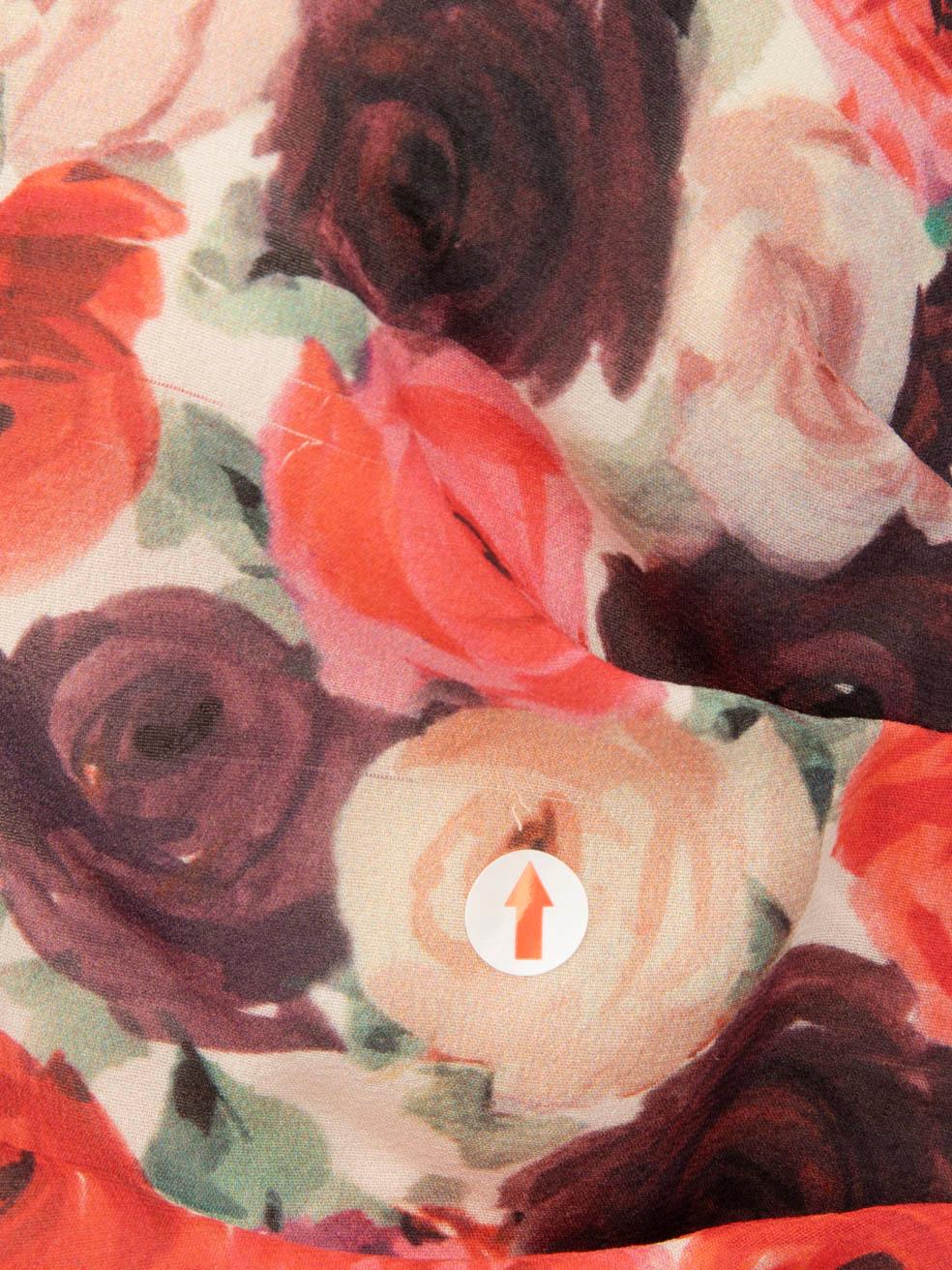 Dolce & Gabbana Vestido midi de seda floral acanalado Talla L en venta 2