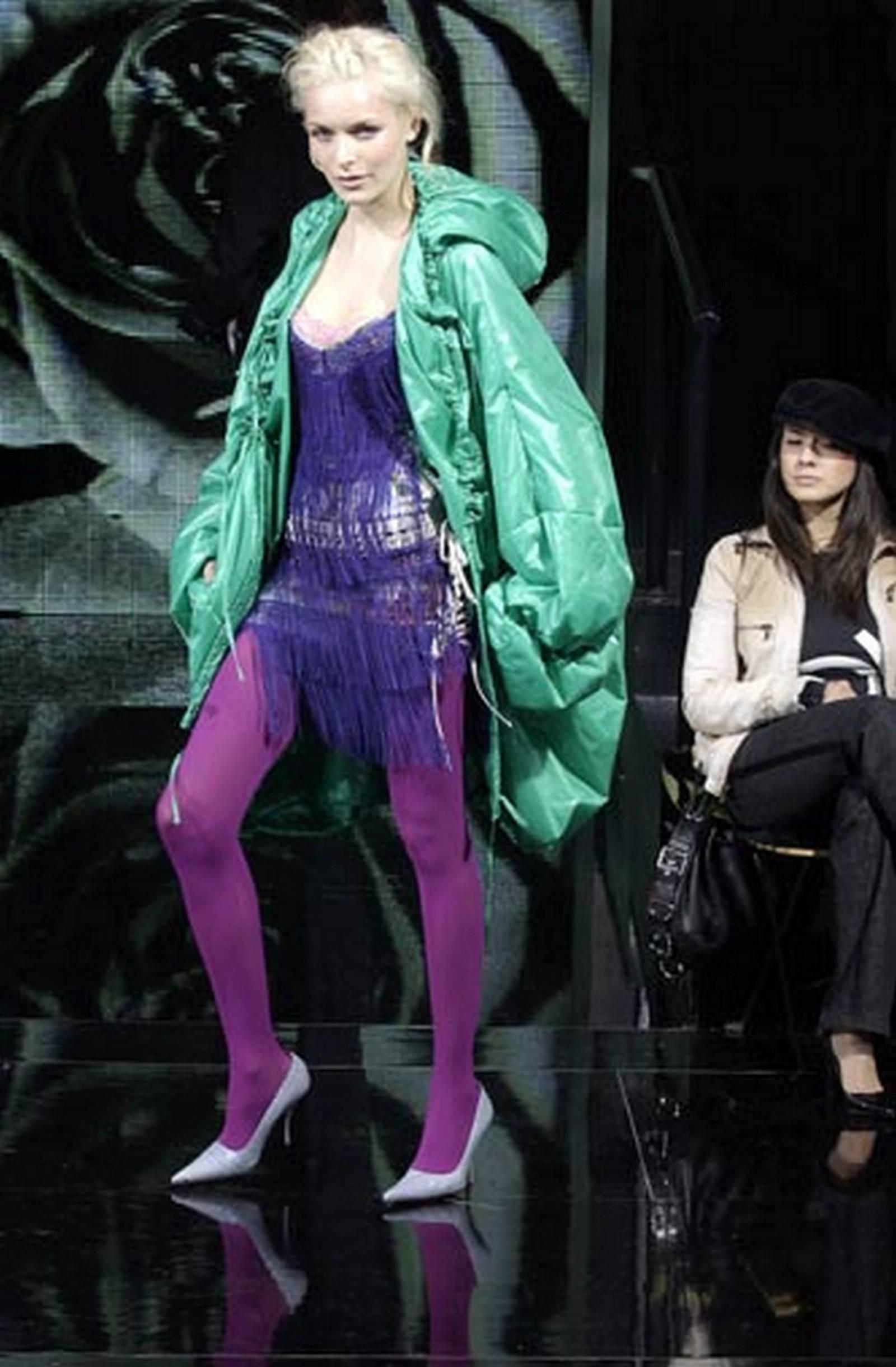 Dolce & Gabbana - Robe en maille à franges et à lacets style « Great Gatsby » en soie à fleurs en vente 2