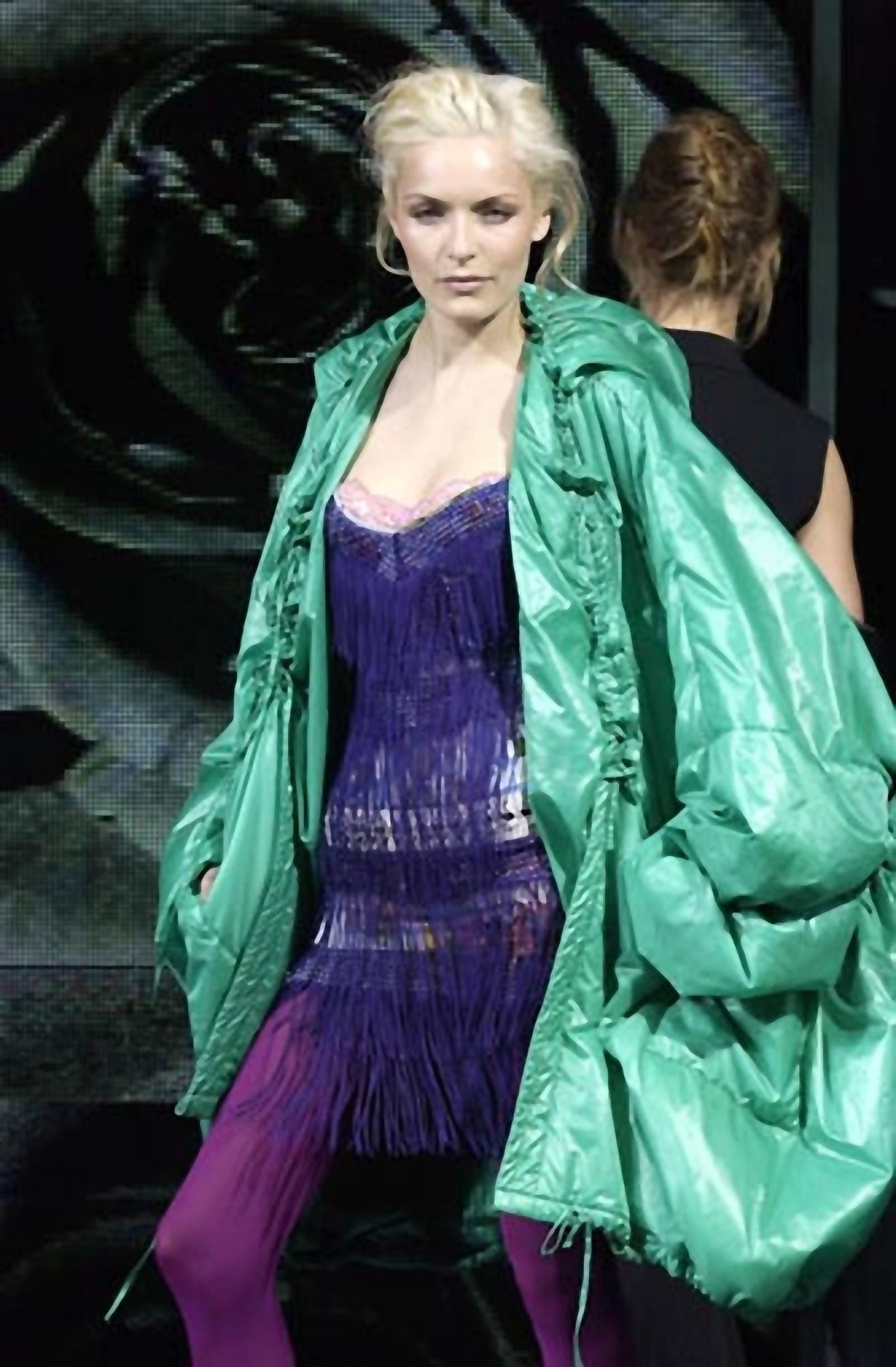Dolce & Gabbana Floral Silk Fringe Lace-up Knit Dress 