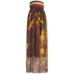 Dolce & Gabbana - Jupe longue en soie géorgette imprimée peinture de Raphaël, ss 1990