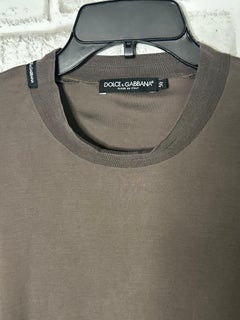 Dolce & Gabbana Silk Jersey T-shirt Coffee Brown IT 50 L Crew neck Short Sleeve