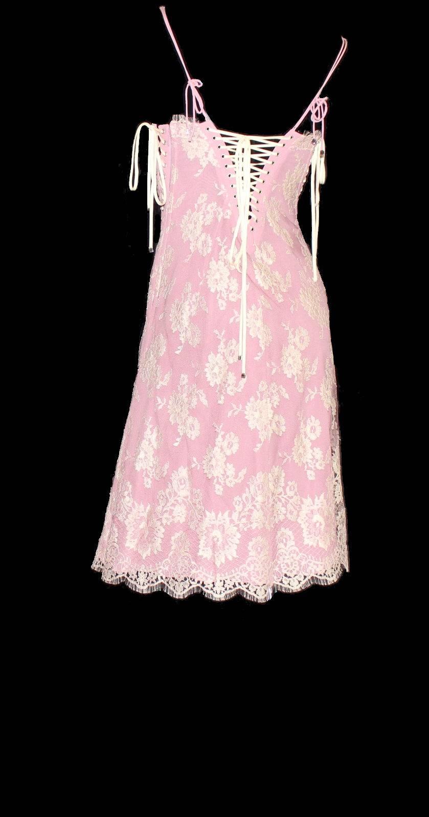 Dolce & Gabbana Silk & Lace Corset Dress with Laceup Details In Excellent Condition In Switzerland, CH