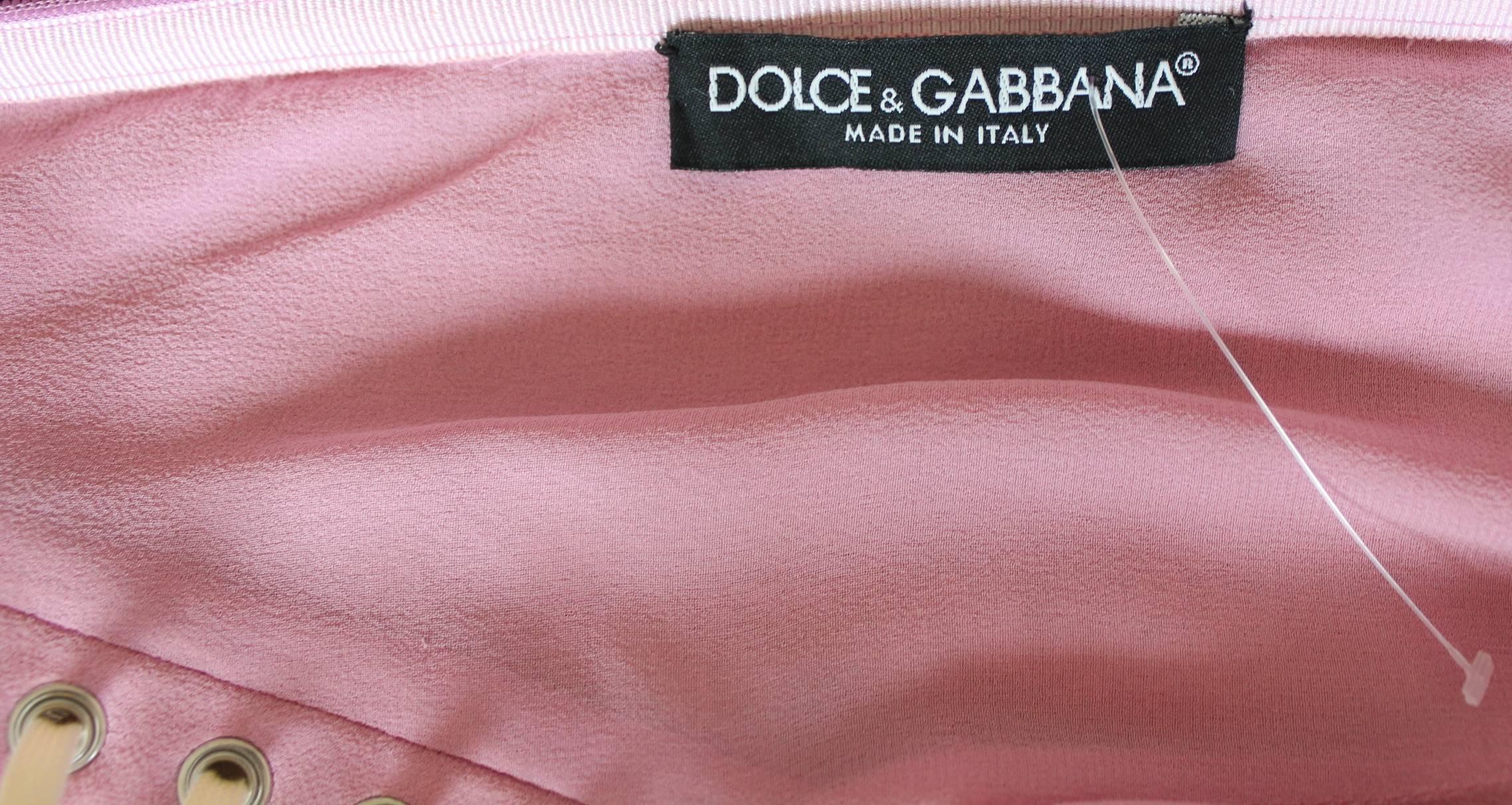 Dolce & Gabbana Silk & Lace Corset Dress with Laceup Details 3