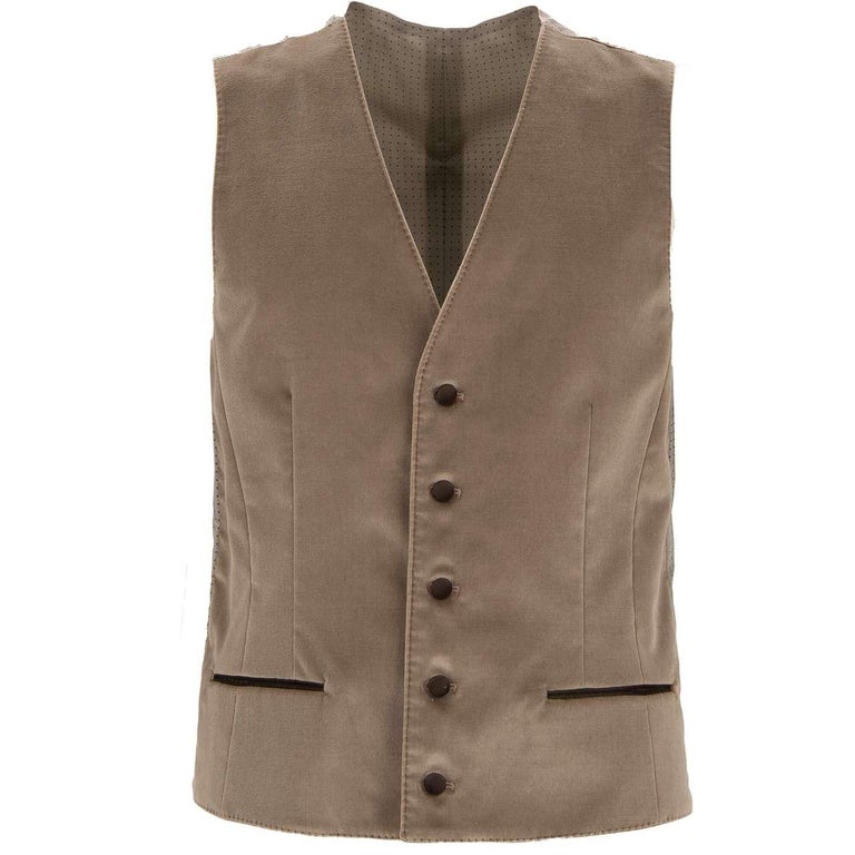 Dolce & Gabbana Beige Cotton Dress Vest Blazer Jacket