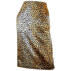 Dolce 
Gabbana Silk Leopard Print Skirt