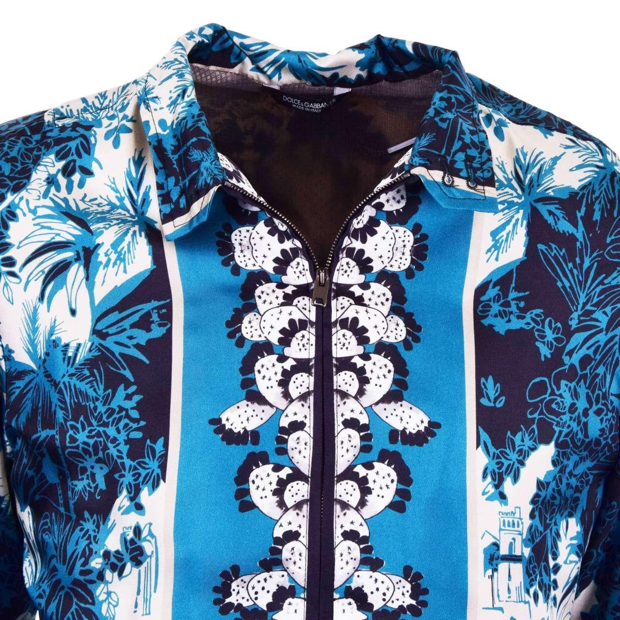 Dolce & Gabbana - Silk Majolica Printed Jacket Blue 44 XS In Excellent Condition For Sale In Erkrath, DE