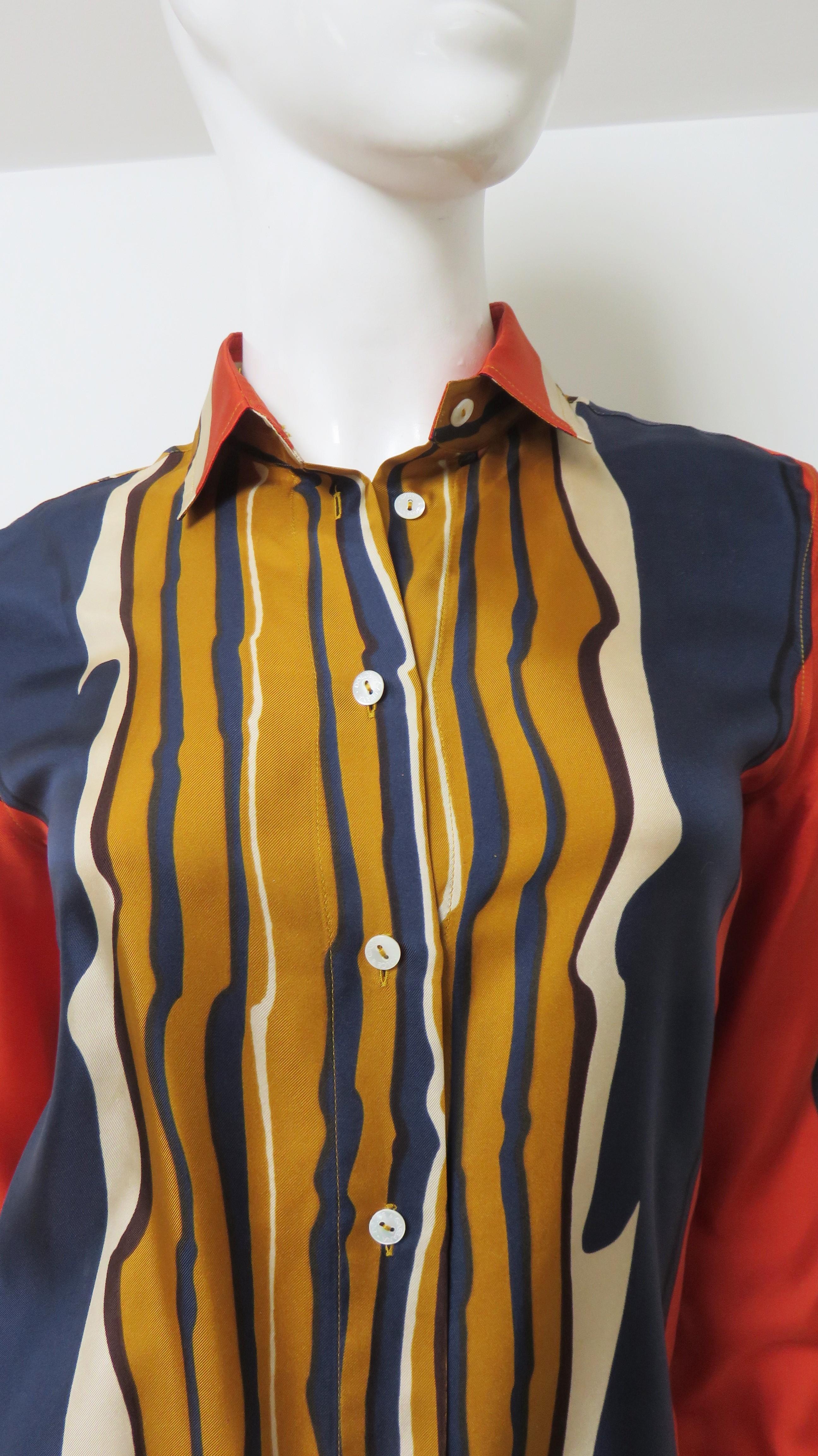 Camicia con stampa in seta di Dolce & Gabbana In condizioni ottime in vendita a Water Mill, NY
