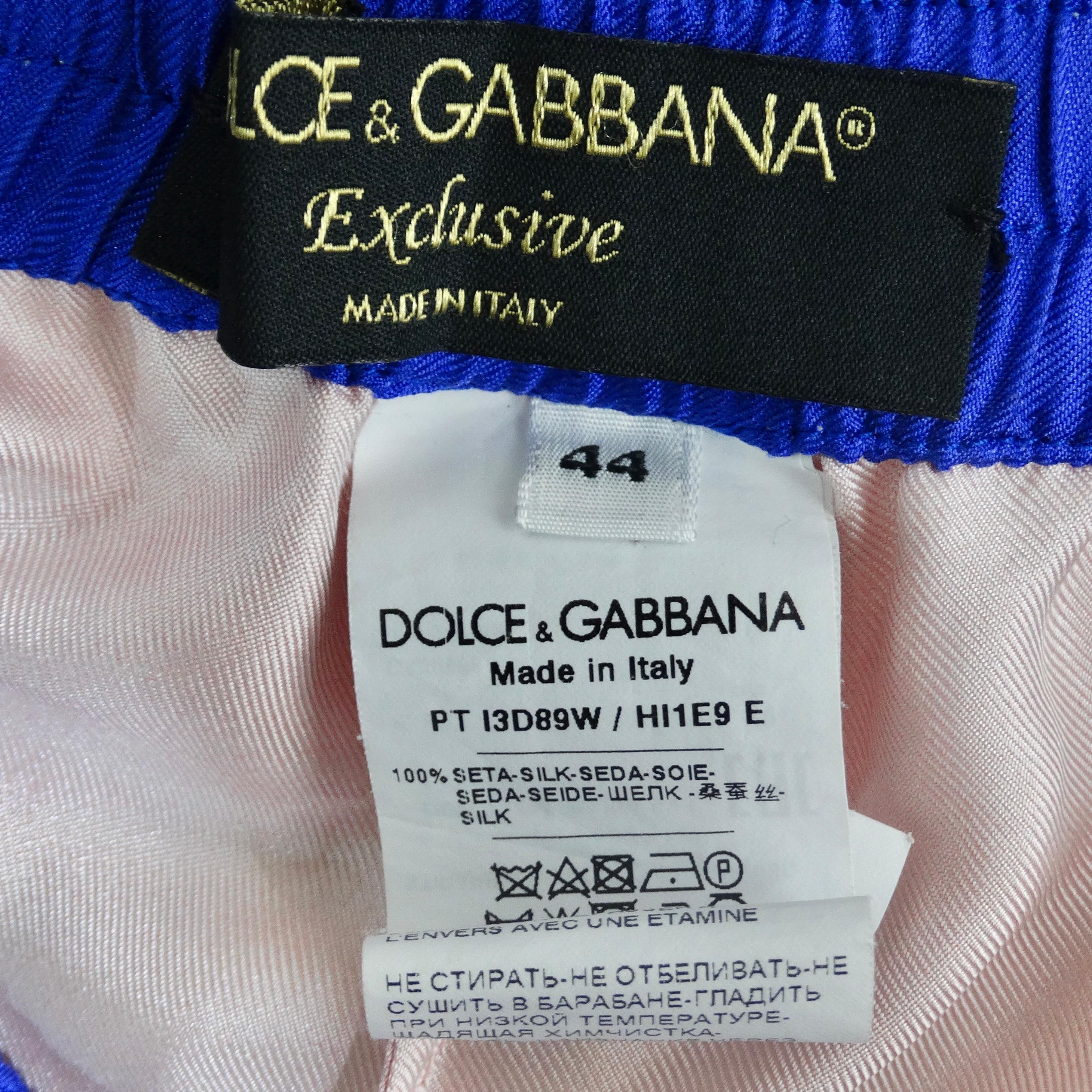 Dolce & Gabbana Silk Printed Palazzo Pants 4