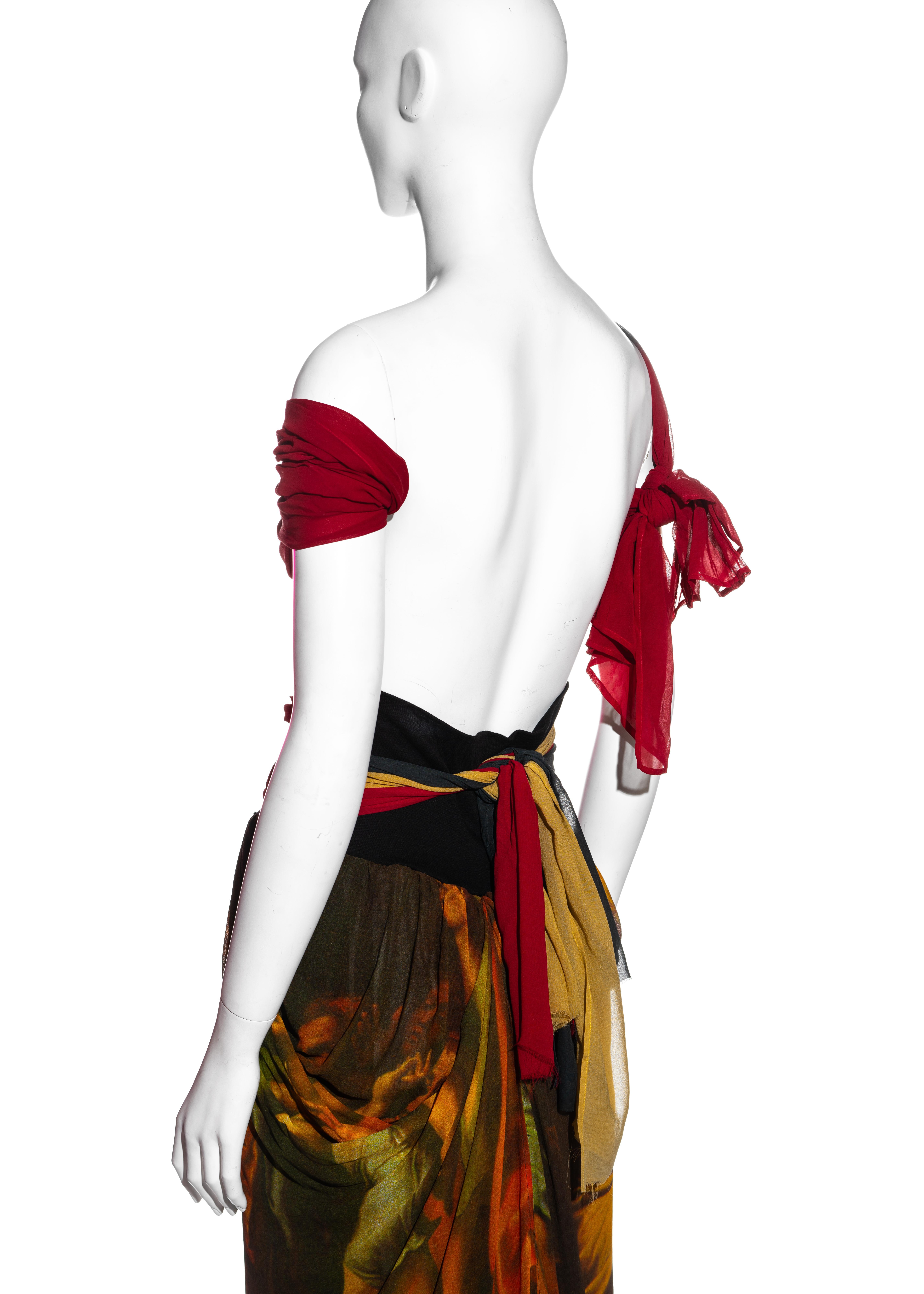 Dolce & Gabbana: gonna a ruota in seta con stampa rinascimentale, ss 1990 5