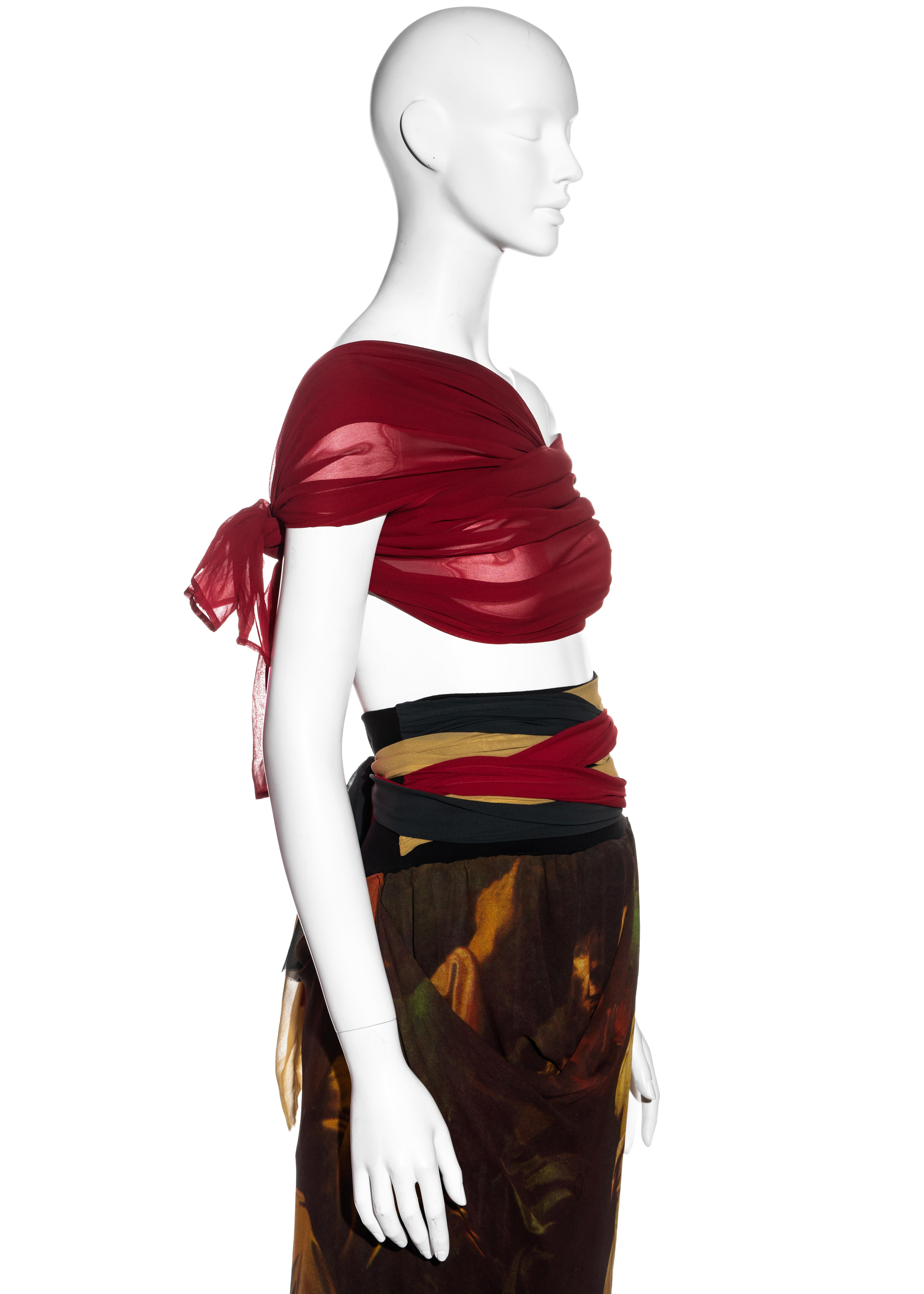 Dolce & Gabbana: gonna a ruota in seta con stampa rinascimentale, ss 1990 3