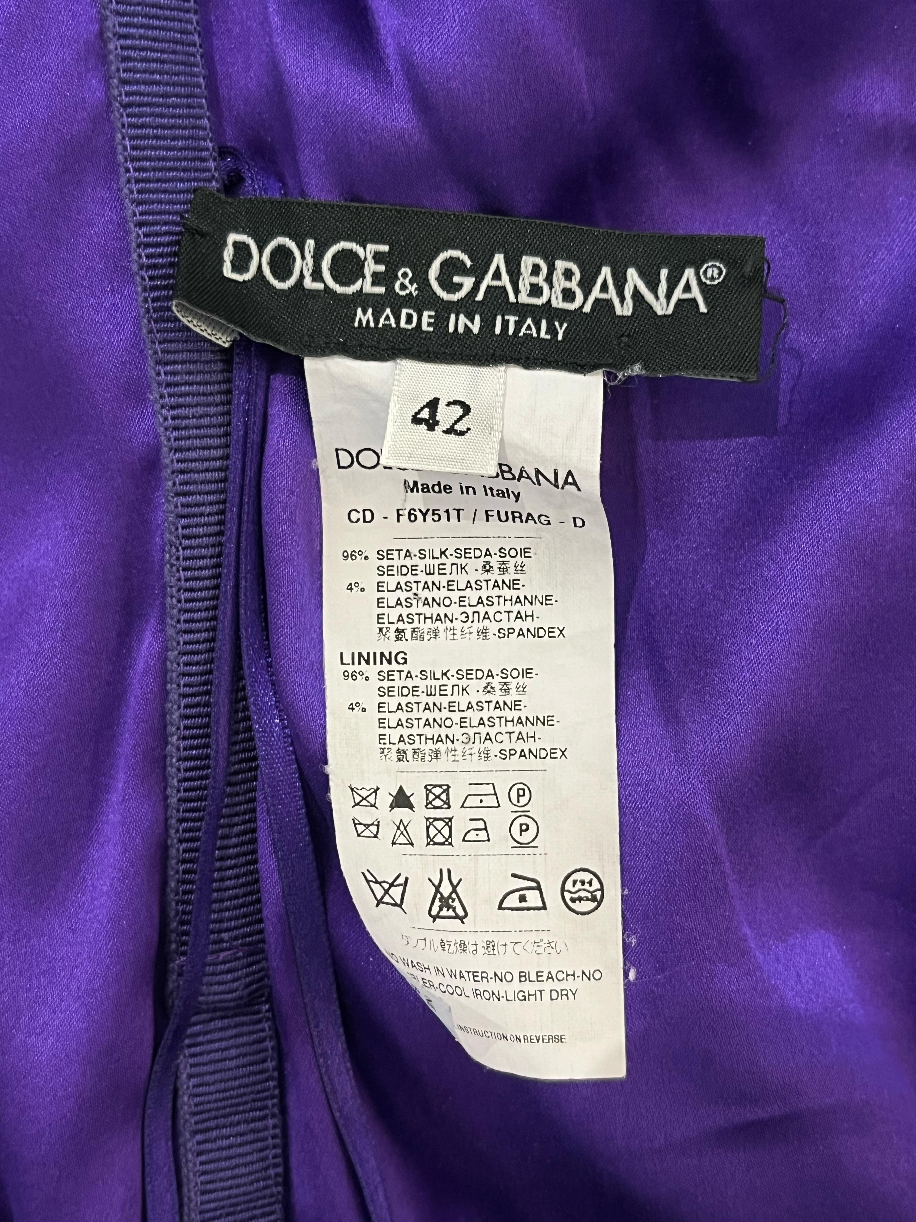 Dolce & Gabbana Silk Ruched Dress For Sale 1