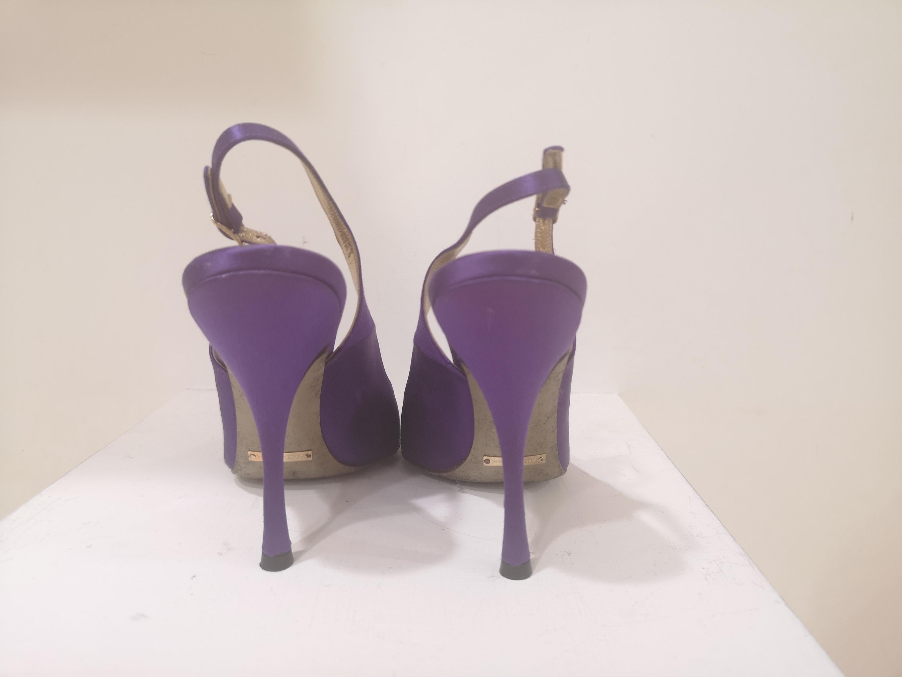 Gray Dolce & Gabbana Silk satin purple Sandals
