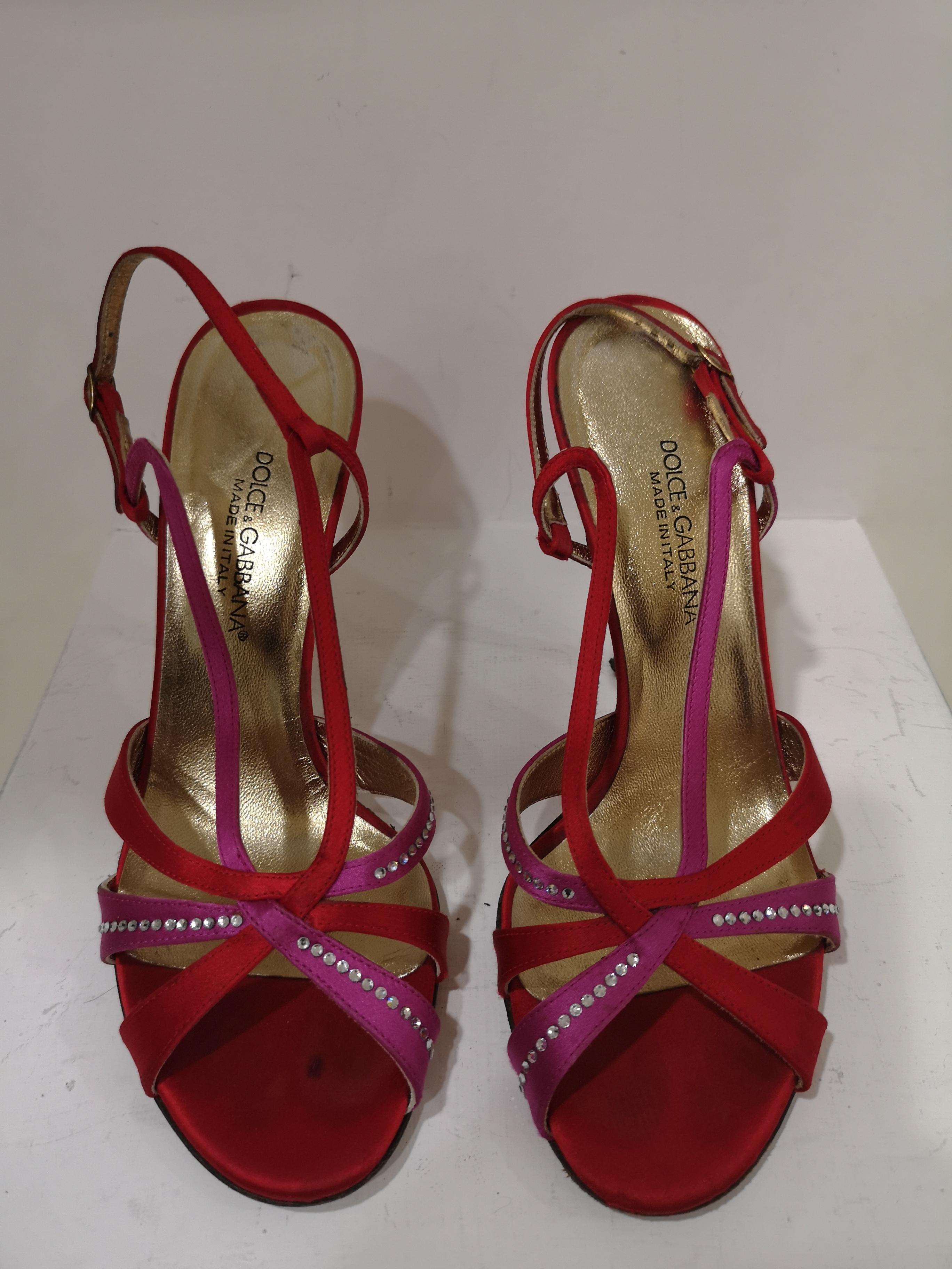 Dolce & Gabbana Silk satin sandals In Excellent Condition For Sale In Capri, IT