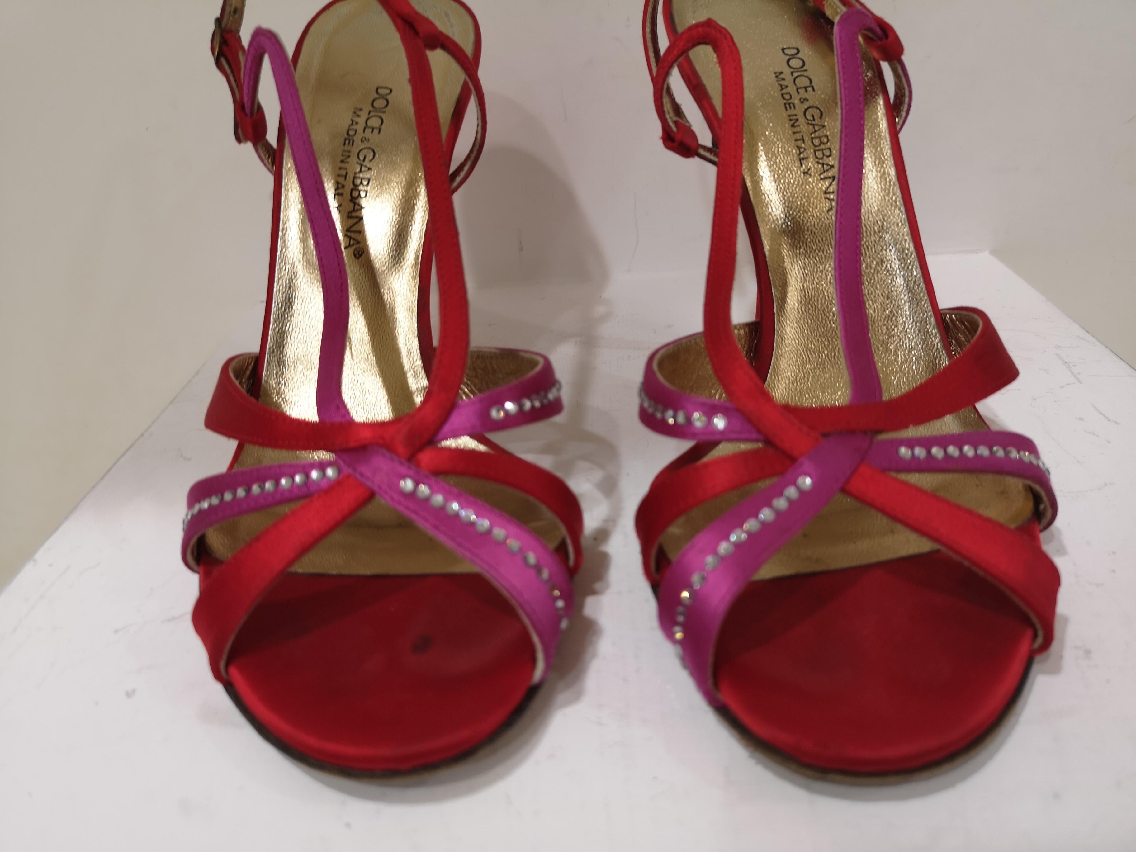 Women's Dolce & Gabbana Silk satin sandals For Sale