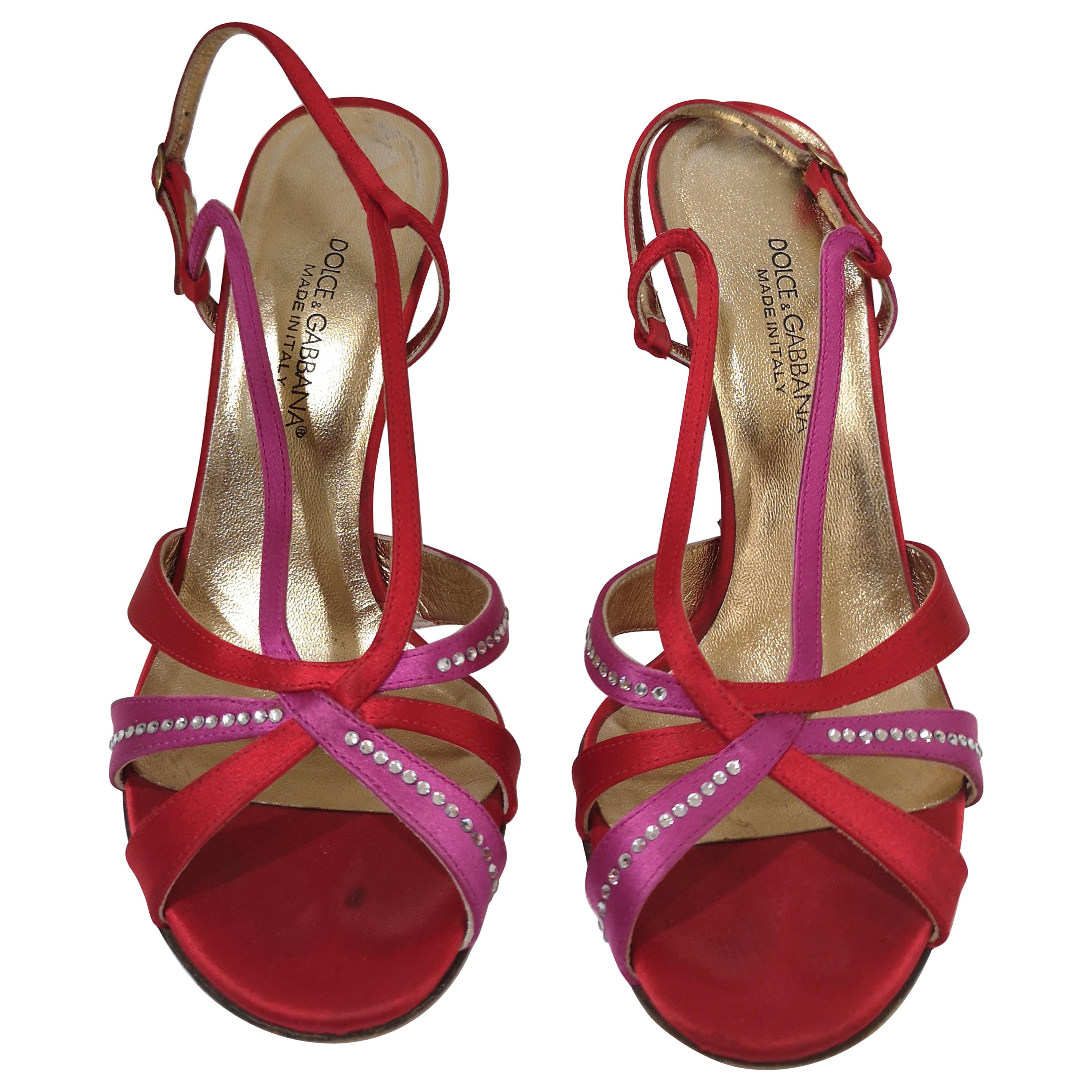 Dolce & Gabbana Silk satin sandals For Sale