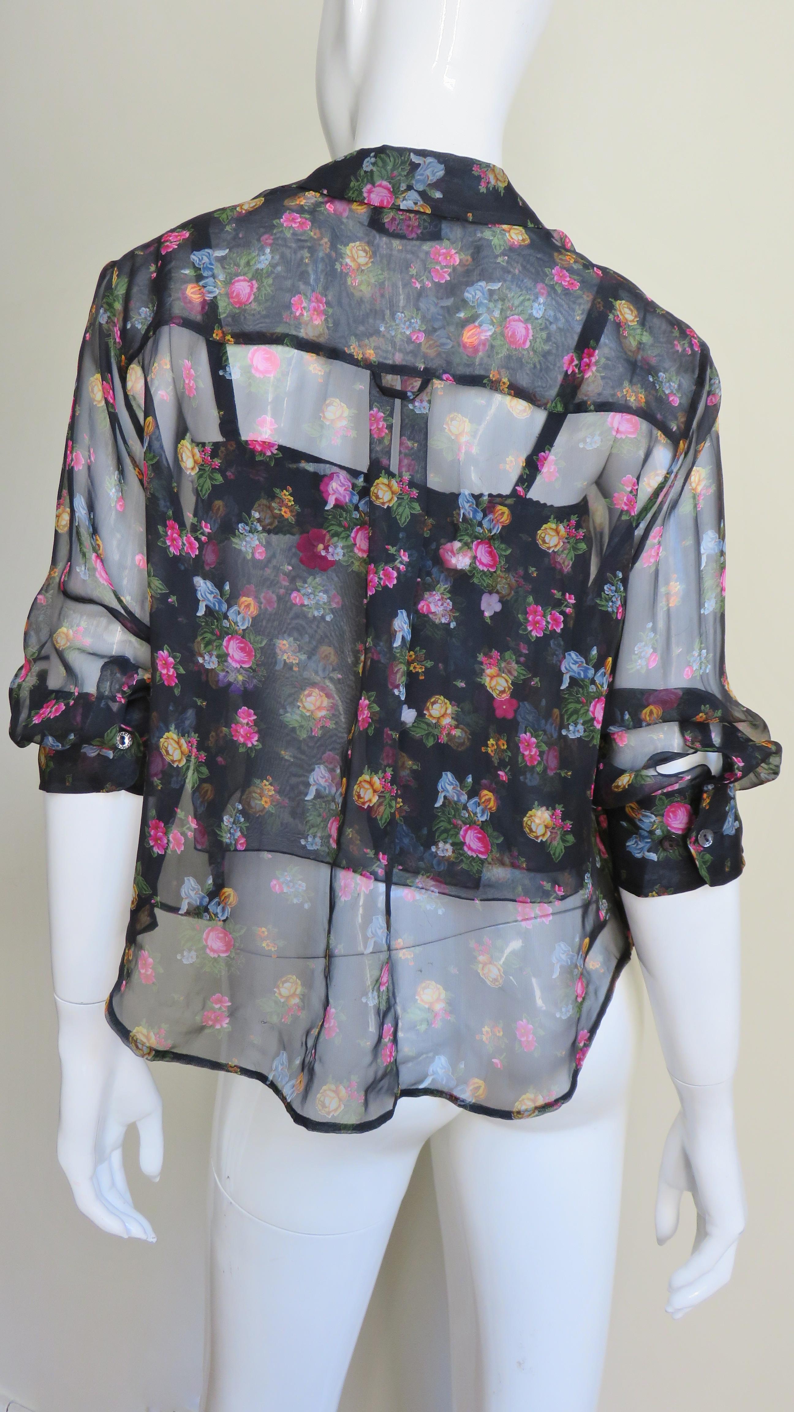 Dolce & Gabbana Silk Shirt Bra and Flower Applique Wrap 5