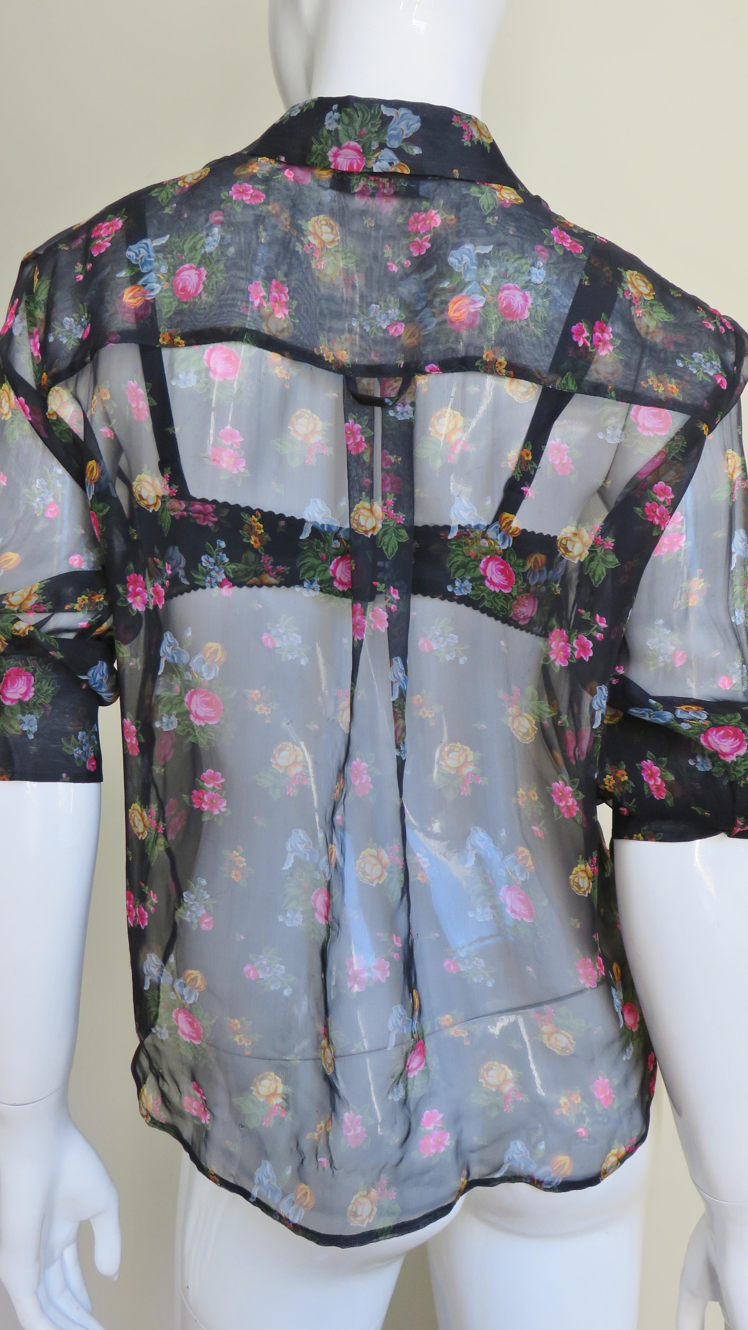 Dolce & Gabbana Silk Shirt Bra and Flower Applique Wrap 3