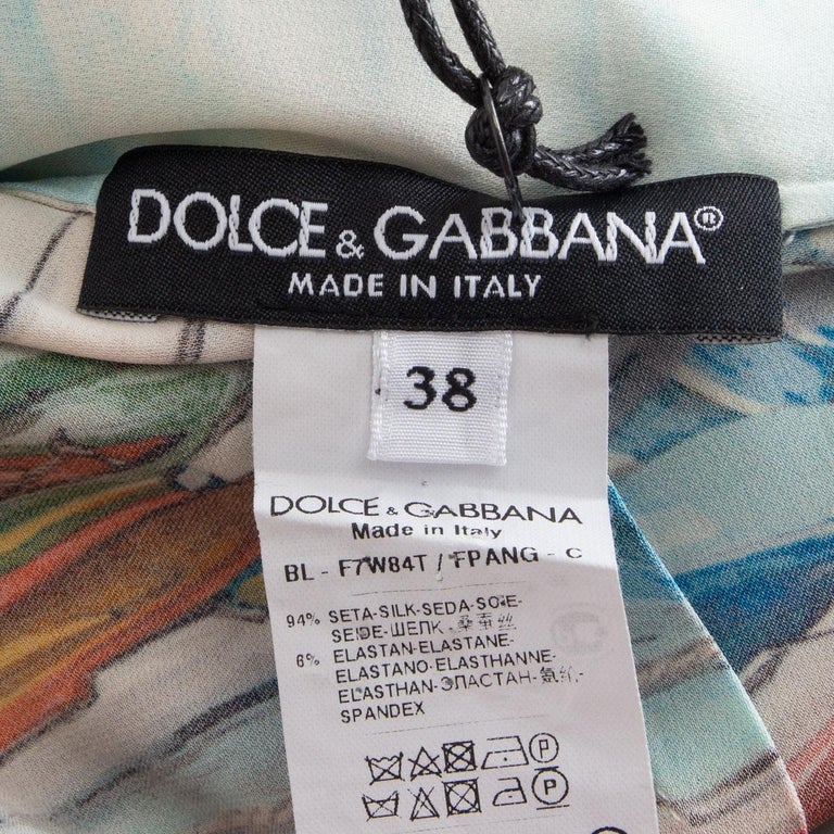 DOLCE & GABBANA silk SORRENTO Blouse Shirt 38 XS