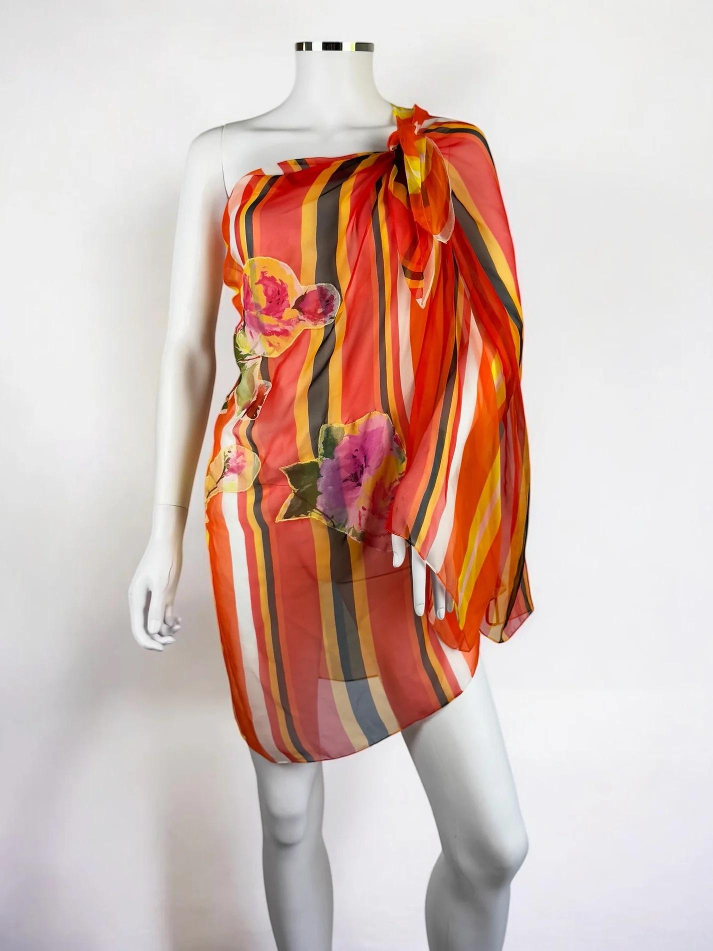 Orange Dolce & Gabbana Silk Stripe Tunic, SS 2002