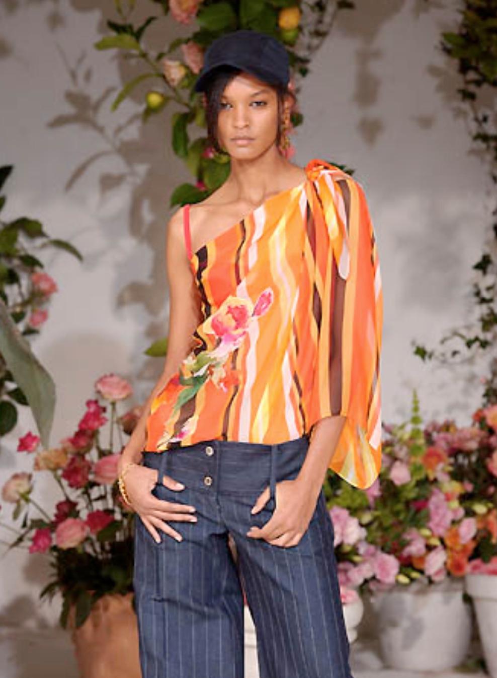 Dolce & Gabbana Silk Stripe Tunic, SS 2002 In Good Condition In Marlborough, GB