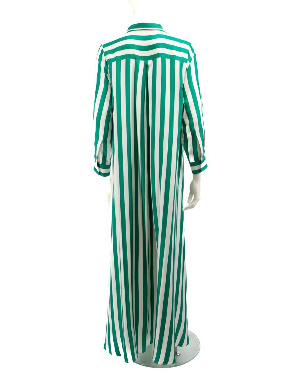 Gray Dolce & Gabbana Silk Striped Maxi Dress Size S