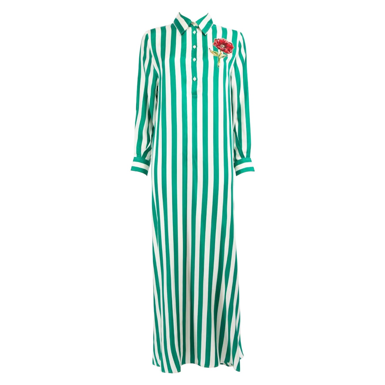 Dolce & Gabbana Silk Striped Maxi Dress Size S