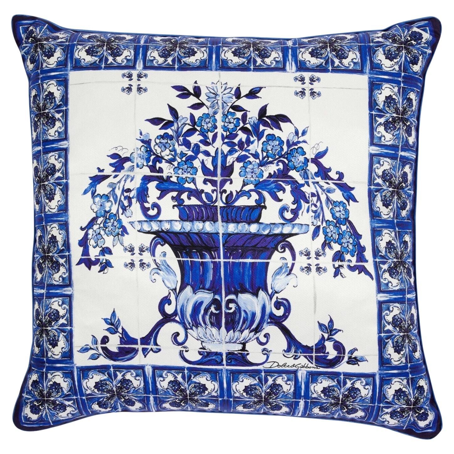 Coussin décoratif en sergé de soie Dolce & Gabbana, grand modèle, Italie