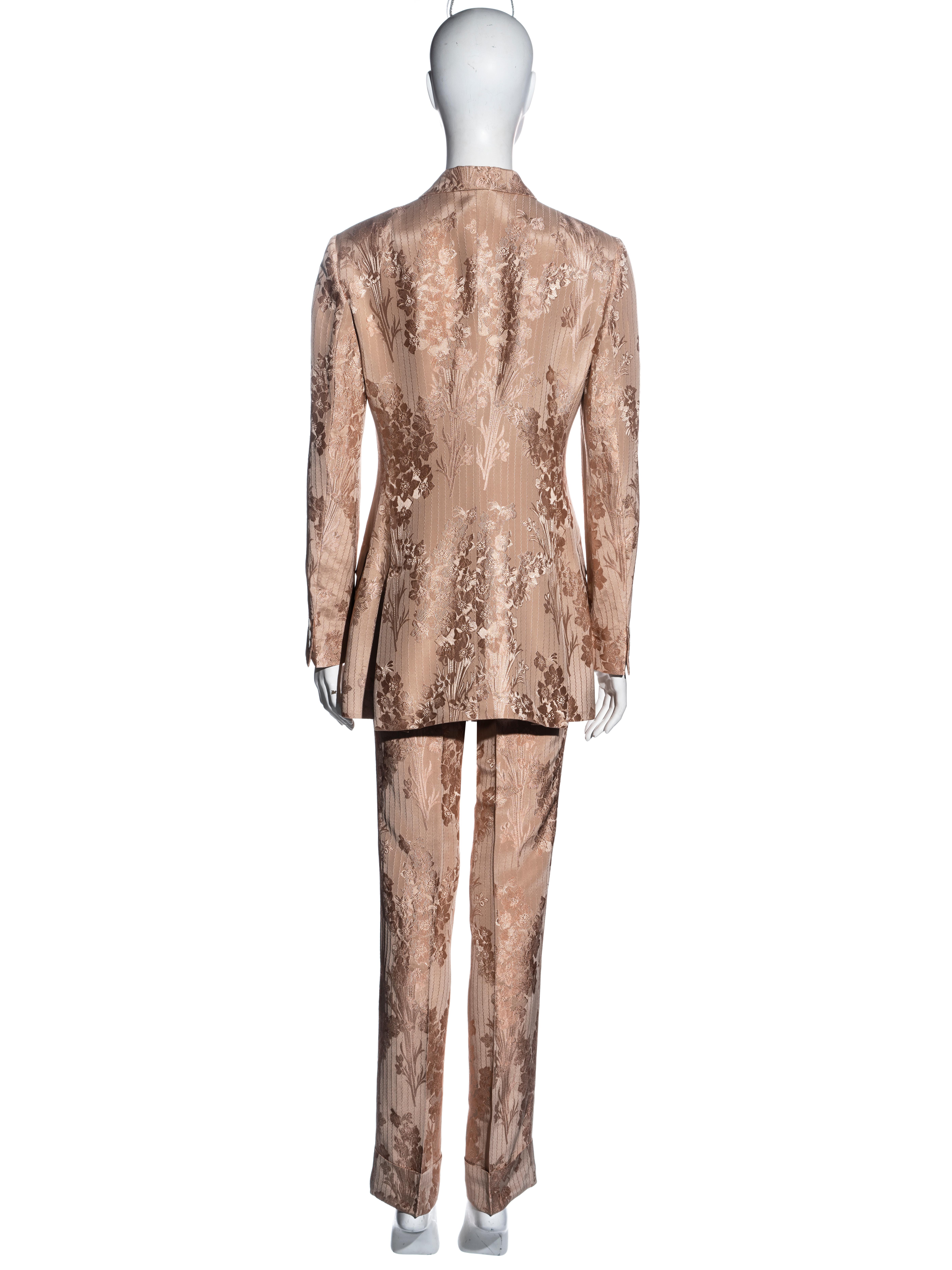 Dolce & Gabbana silk viscose floral brocade pant suit, ss 1997 2