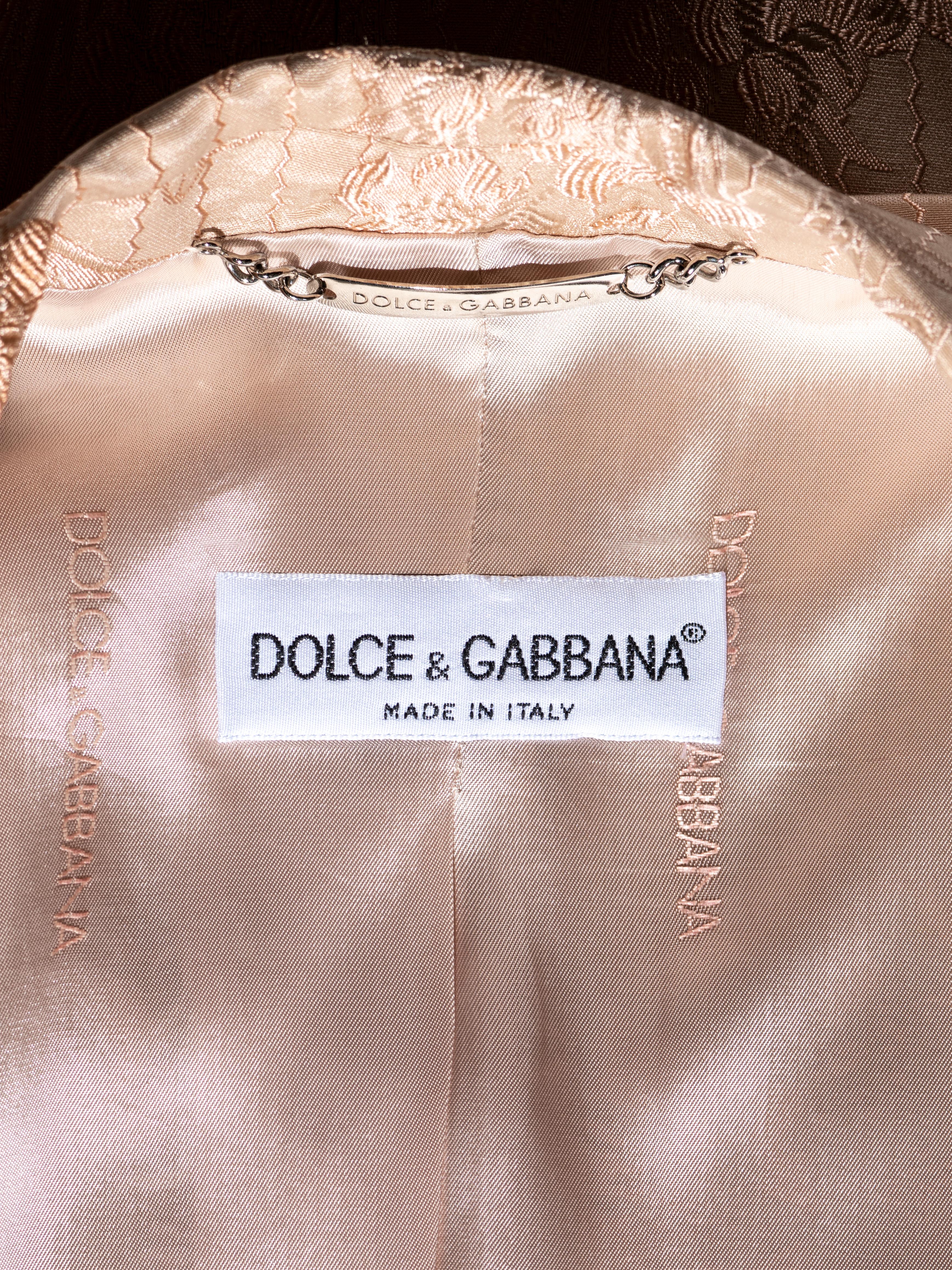 Dolce & Gabbana silk viscose floral brocade pant suit, ss 1997 5