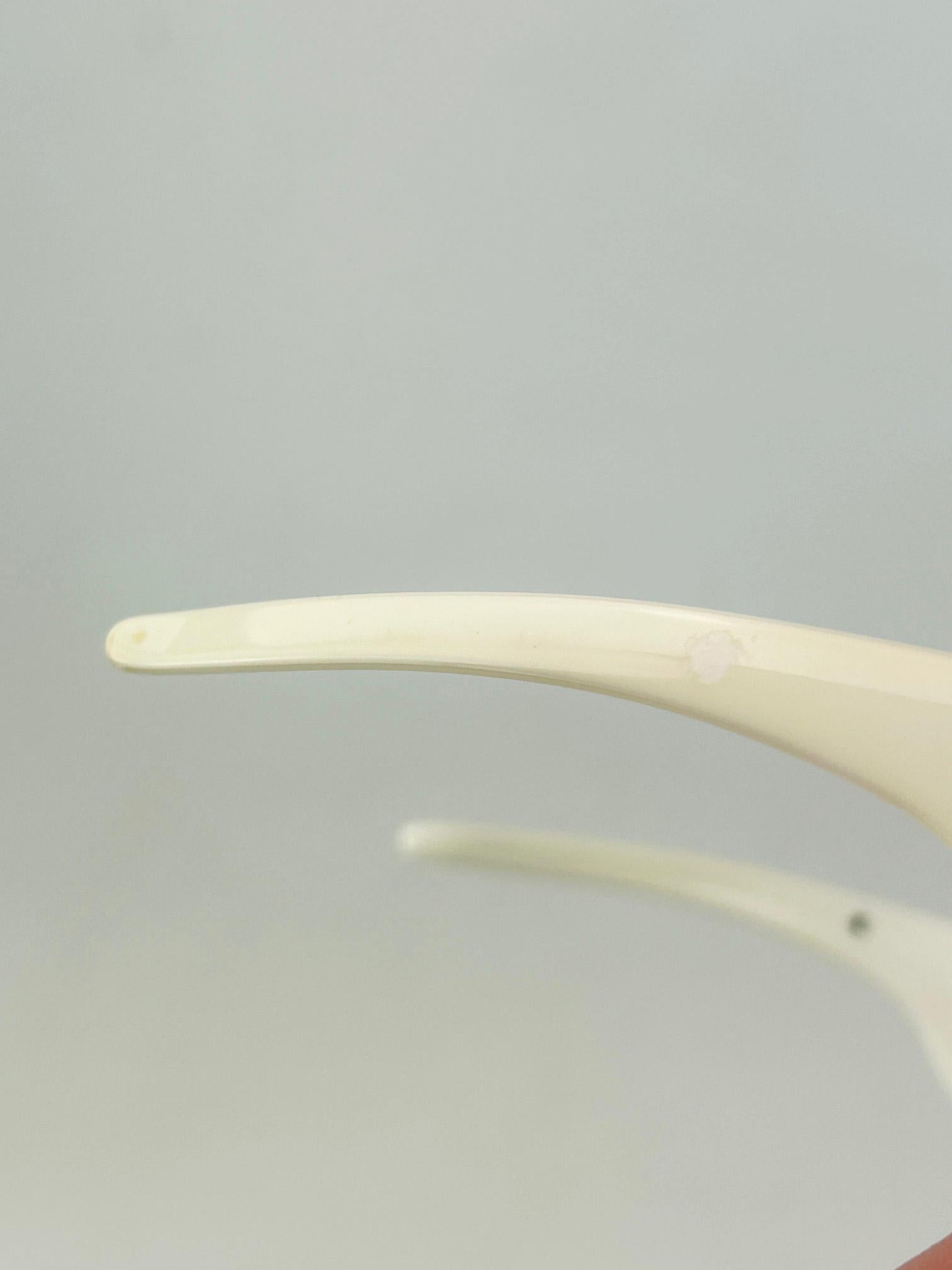 Dolce & Gabbana Silver Cream Mirror Lens Oversize Ski Sunglasses en vente 7