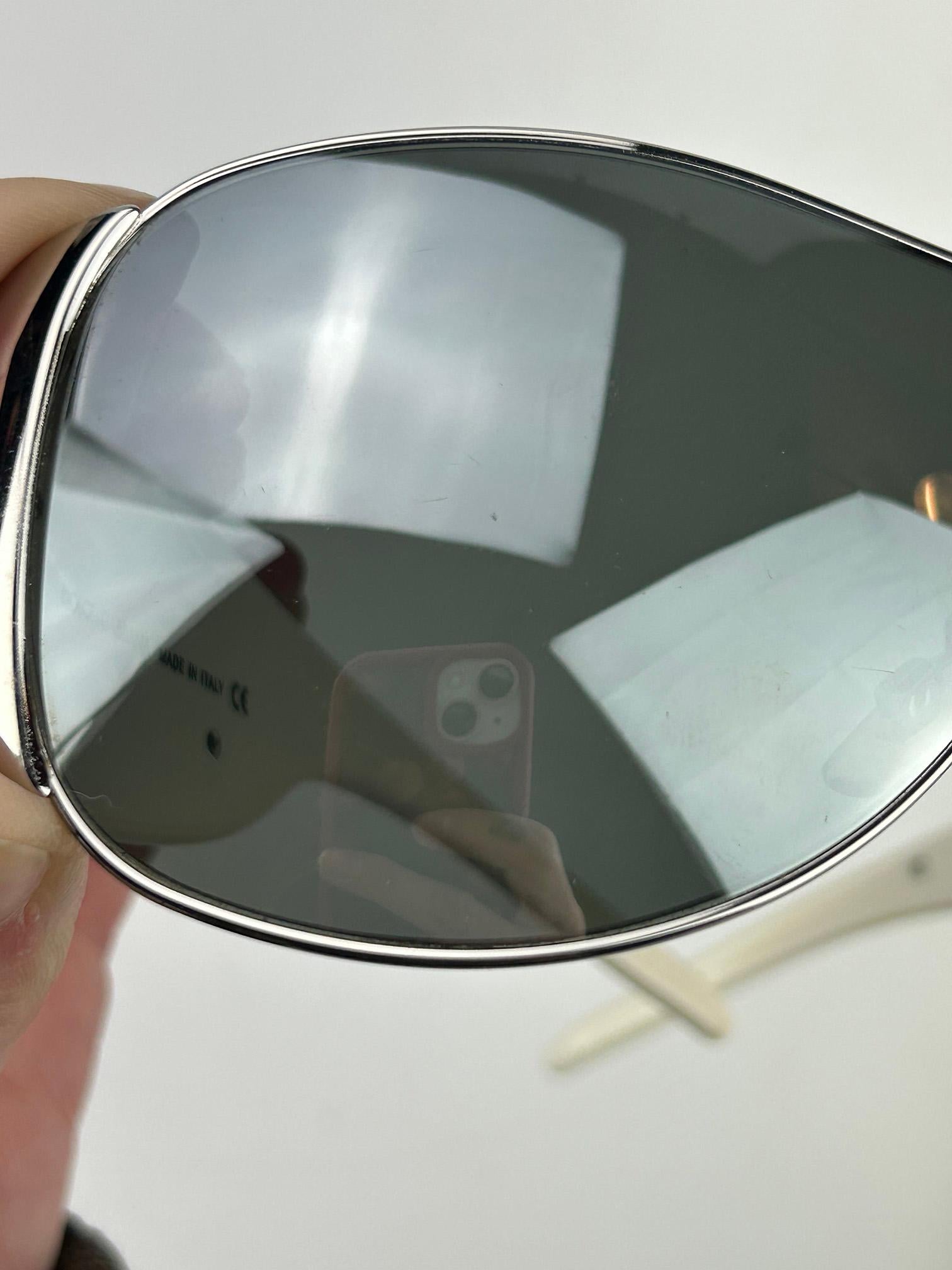 Dolce & Gabbana Silver Cream Mirror Lens Oversize Ski Sunglasses en vente 11