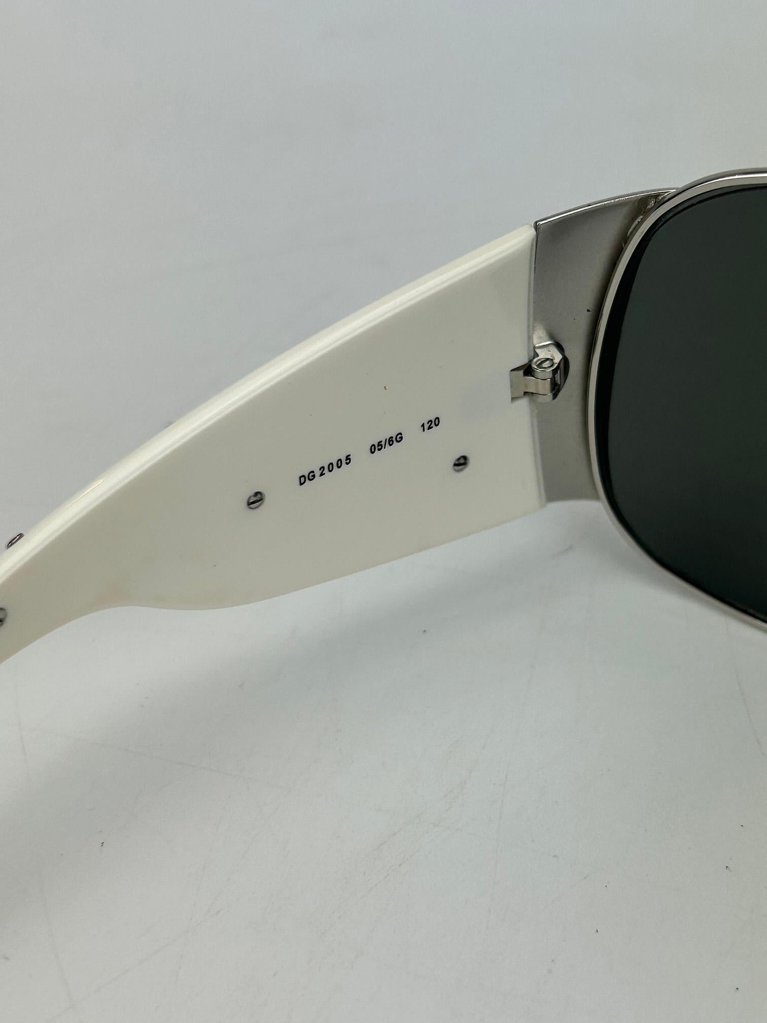 Dolce & Gabbana Silver Cream Mirror Lens Oversize Ski Sunglasses en vente 3
