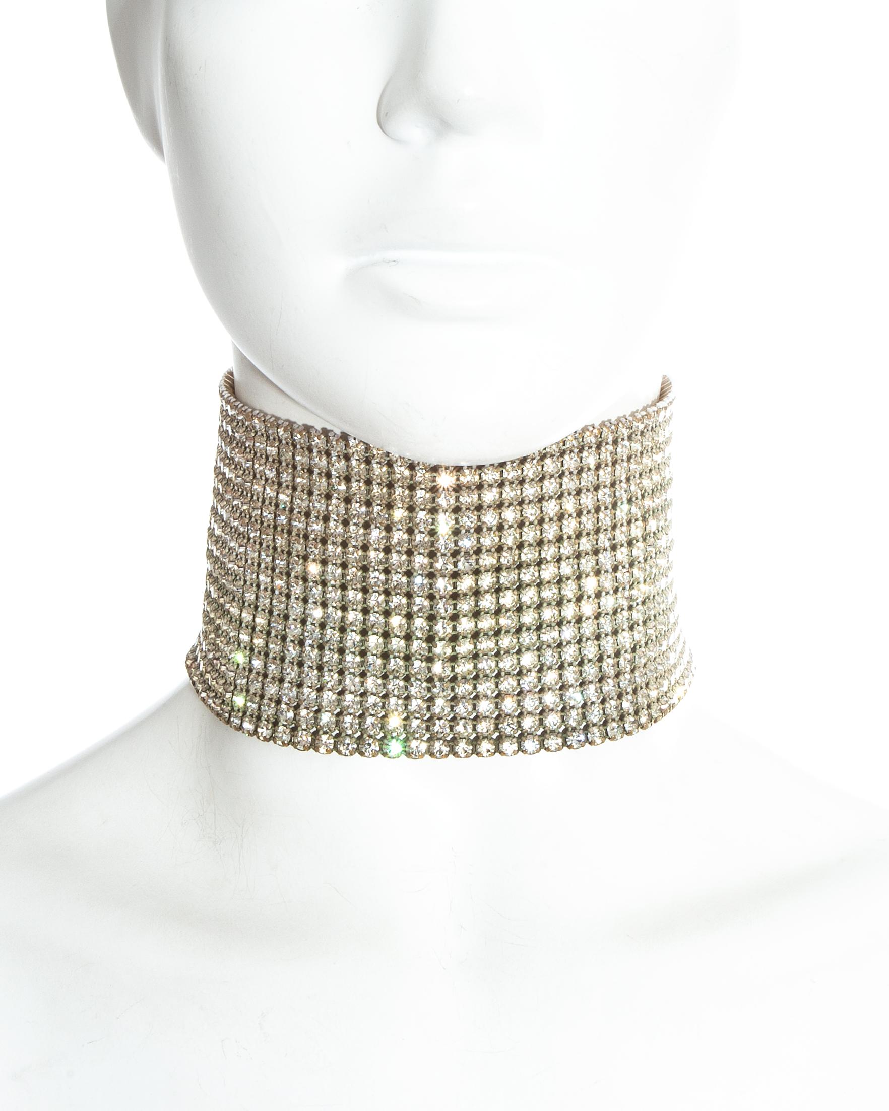 Dolce & Gabbana silver crystal mesh choker necklace with velcro fastening.

Spring-Summer 2000