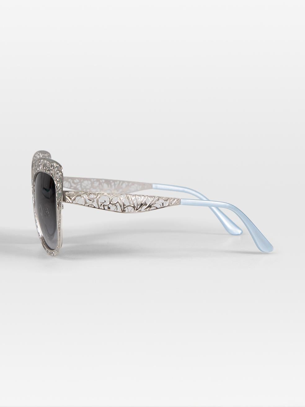 Women's Dolce & Gabbana Silver Cut Out Butterfly Sunglasses
