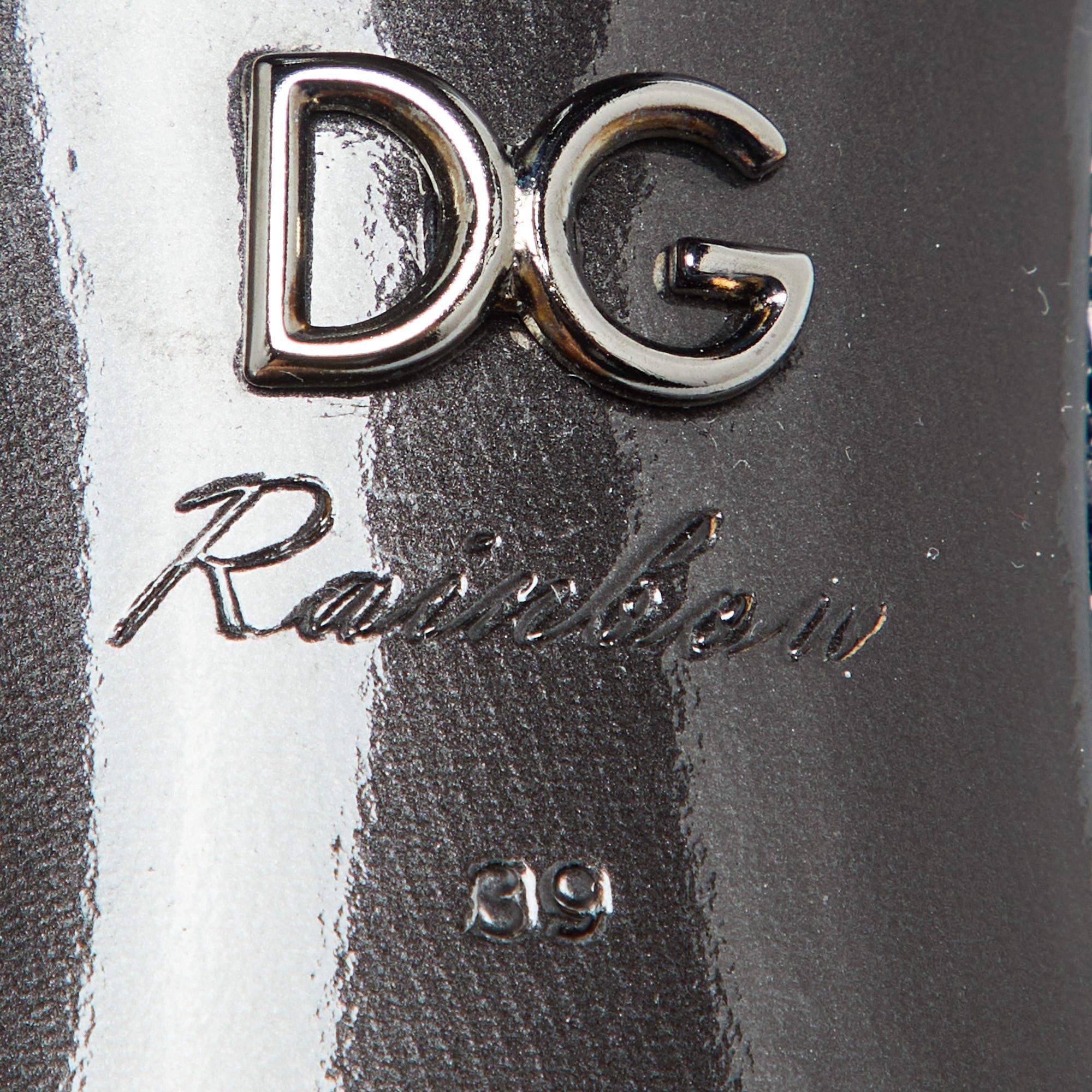 Dolce Gabbana Silver Lace DG Amore Crystal Embellished Pointed Toe Pumps Size 39 3
