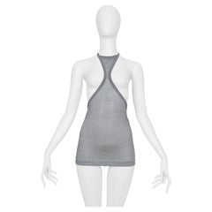 Dolce & Gabbana Silver Lame Racer Back Tank With Gathers At The Back 2003