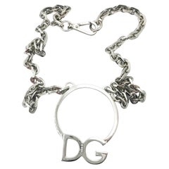 Dolce &Gabbana Silver Large Pendant Chain Long Necklace