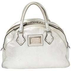 Dolce & Gabbana Silver Leather Miss Biz Satchel