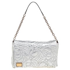 Dolce & Gabbana Silver Leather Miss Martini Shoulder Bag
