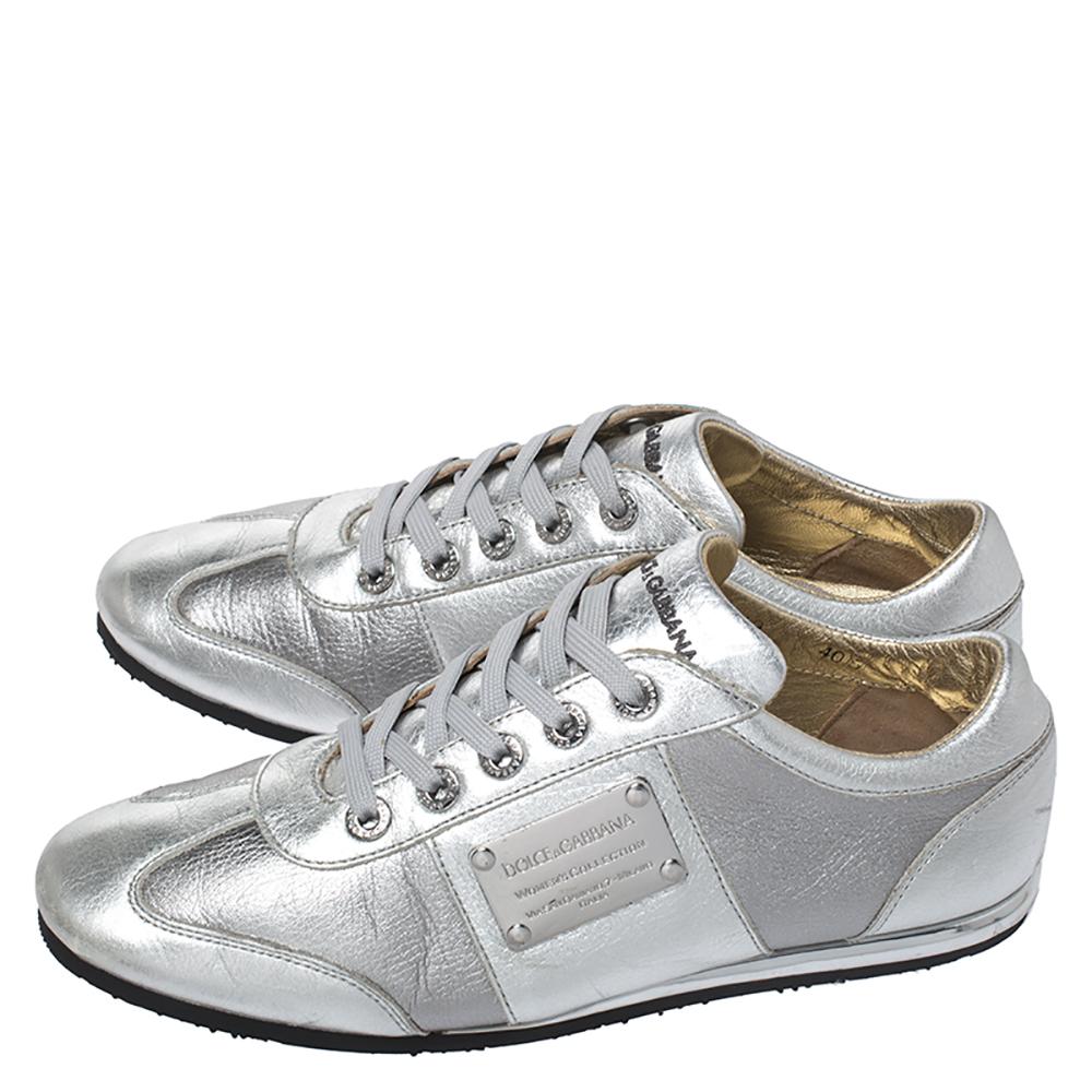 dolce and gabbana silver shoes