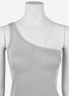 Dolce & Gabbana Silver One-Shoulder Knit Top, Spring/Summer 2003 IT40