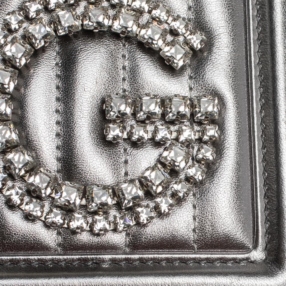 Dolce & Gabbana Silver Quilted Leather DG Girls Shoulder Bag 1