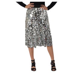 Dolce & Gabbana Gonna midi con paillettes argento taglia M.